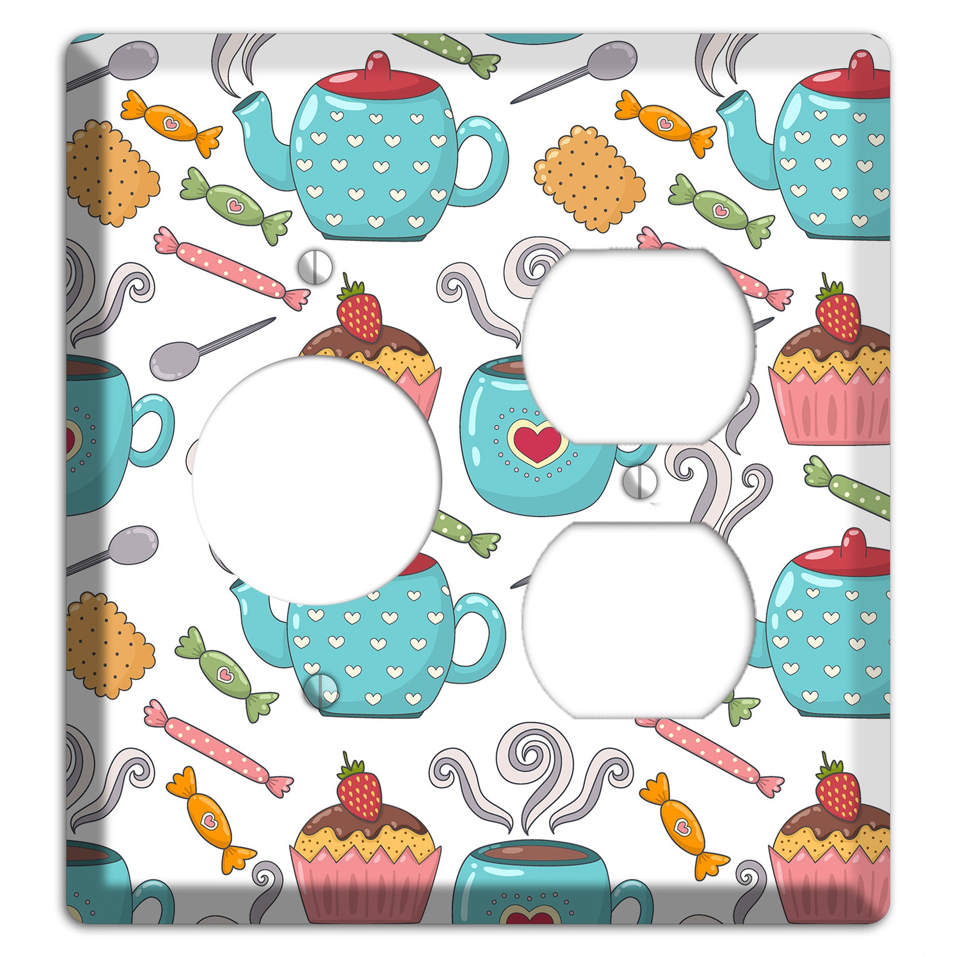 Sweet Tea Party (White) Receptacle / Duplex Wallplate