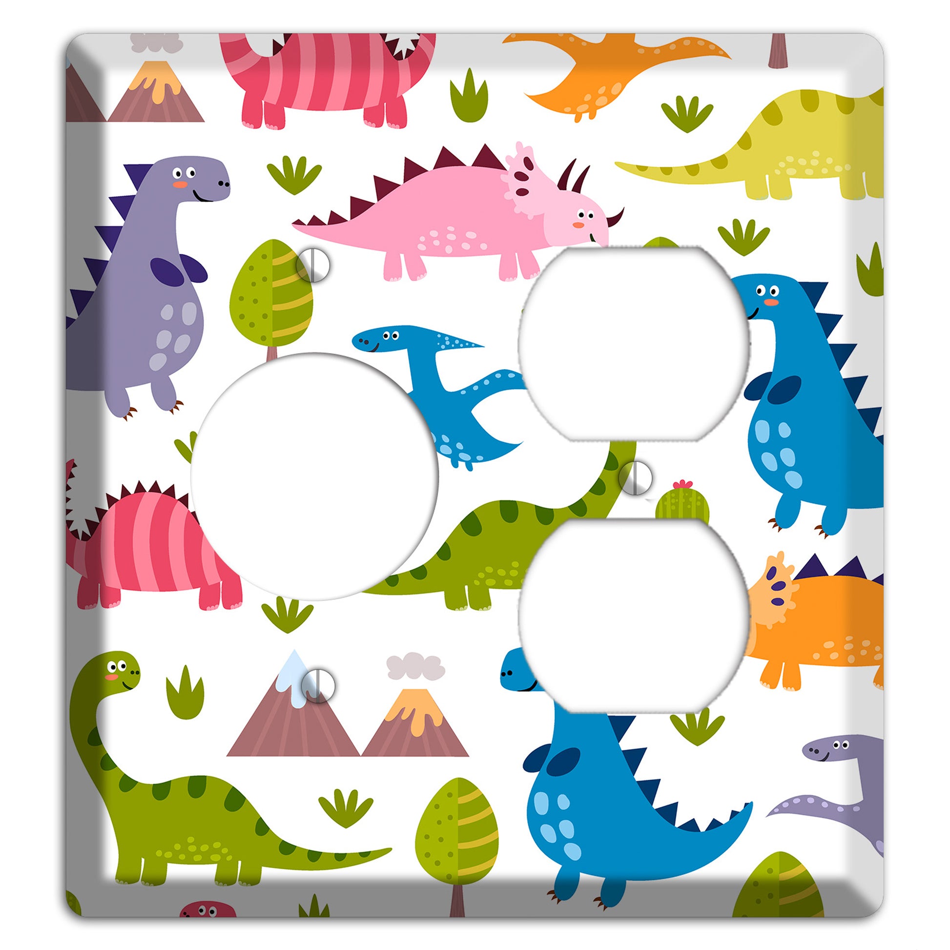 Dino Friends (Bright) Receptacle / Duplex Wallplate