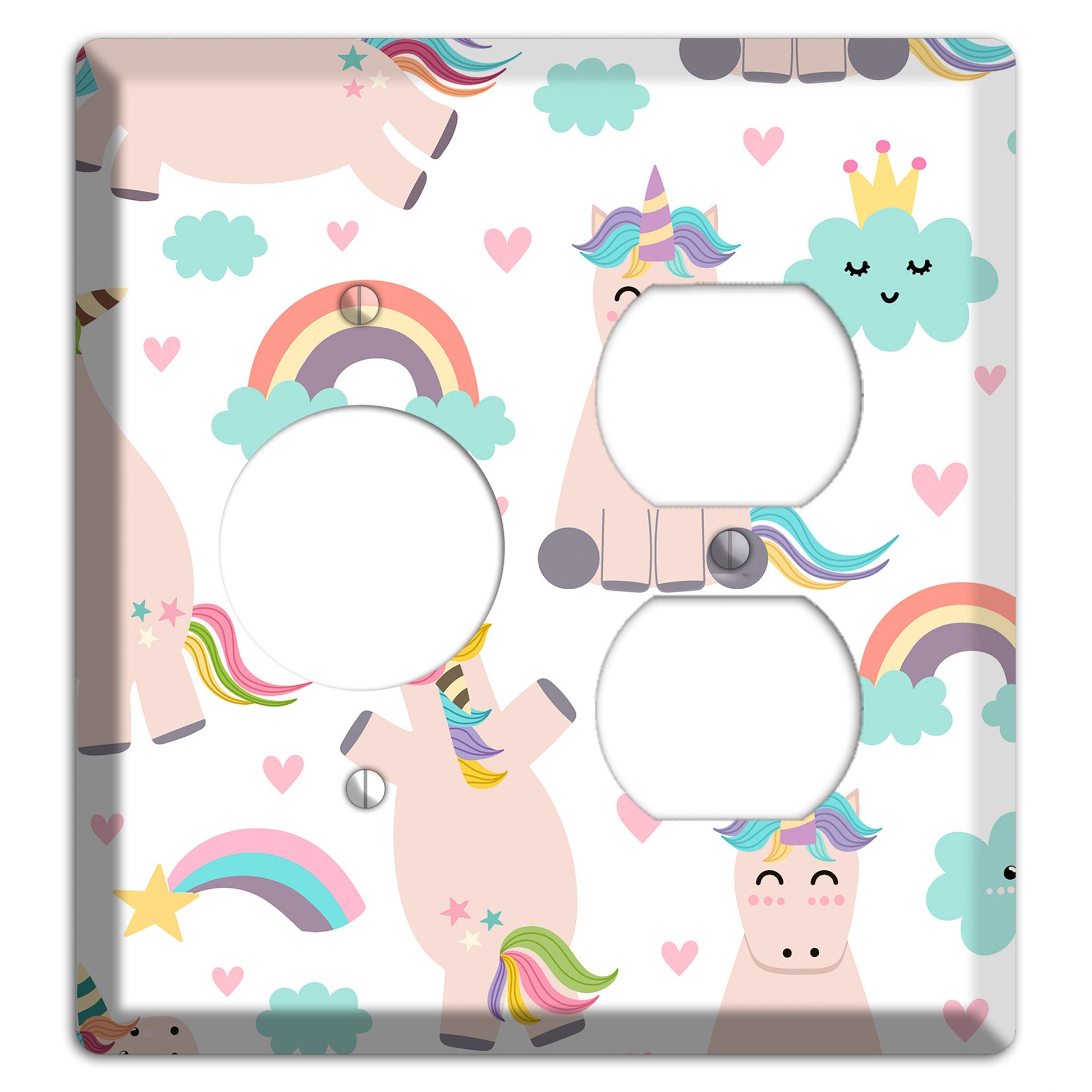 Rainbow Cloud Herd Receptacle / Duplex Wallplate