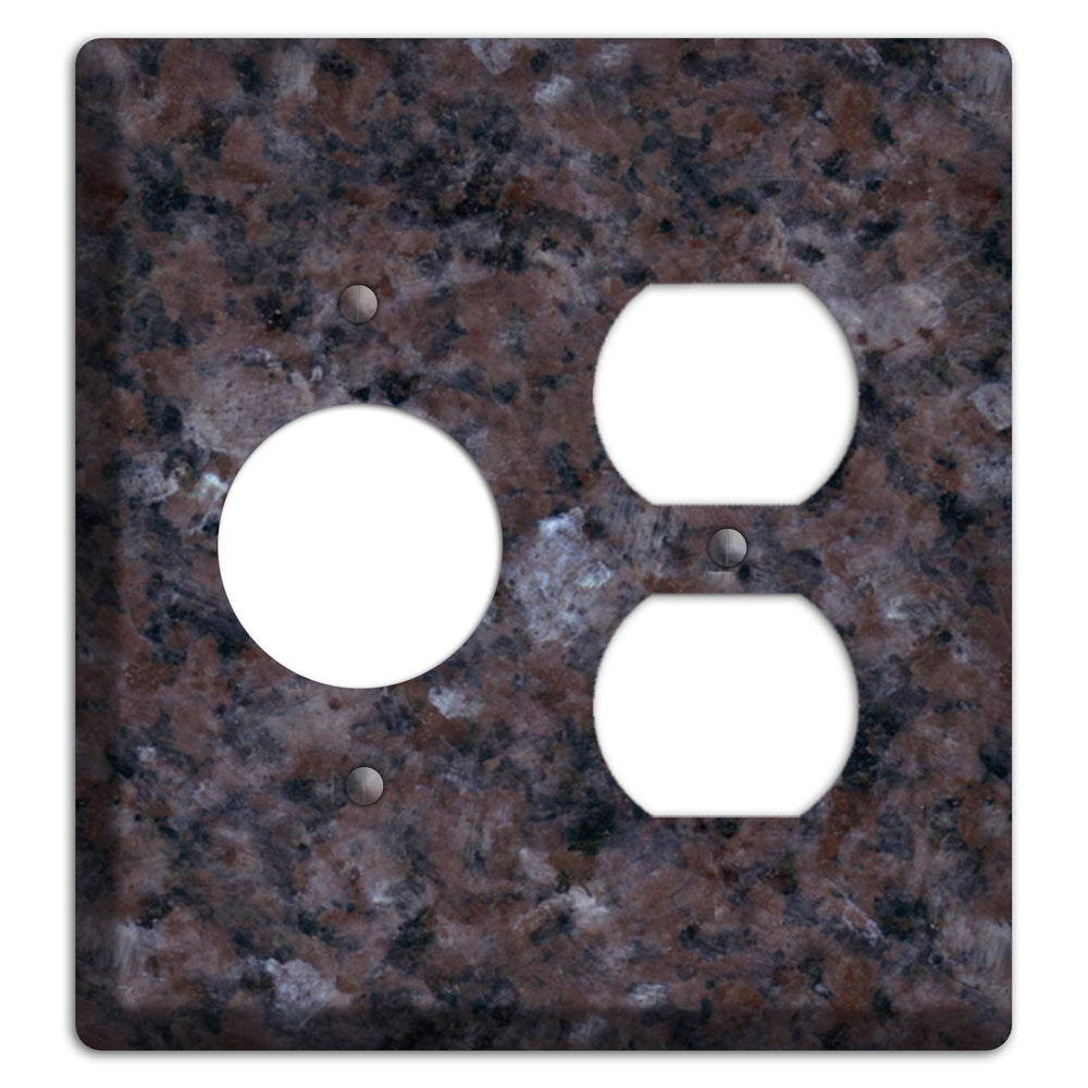 Tan Brown Granite Receptacle / Duplex Wallplate