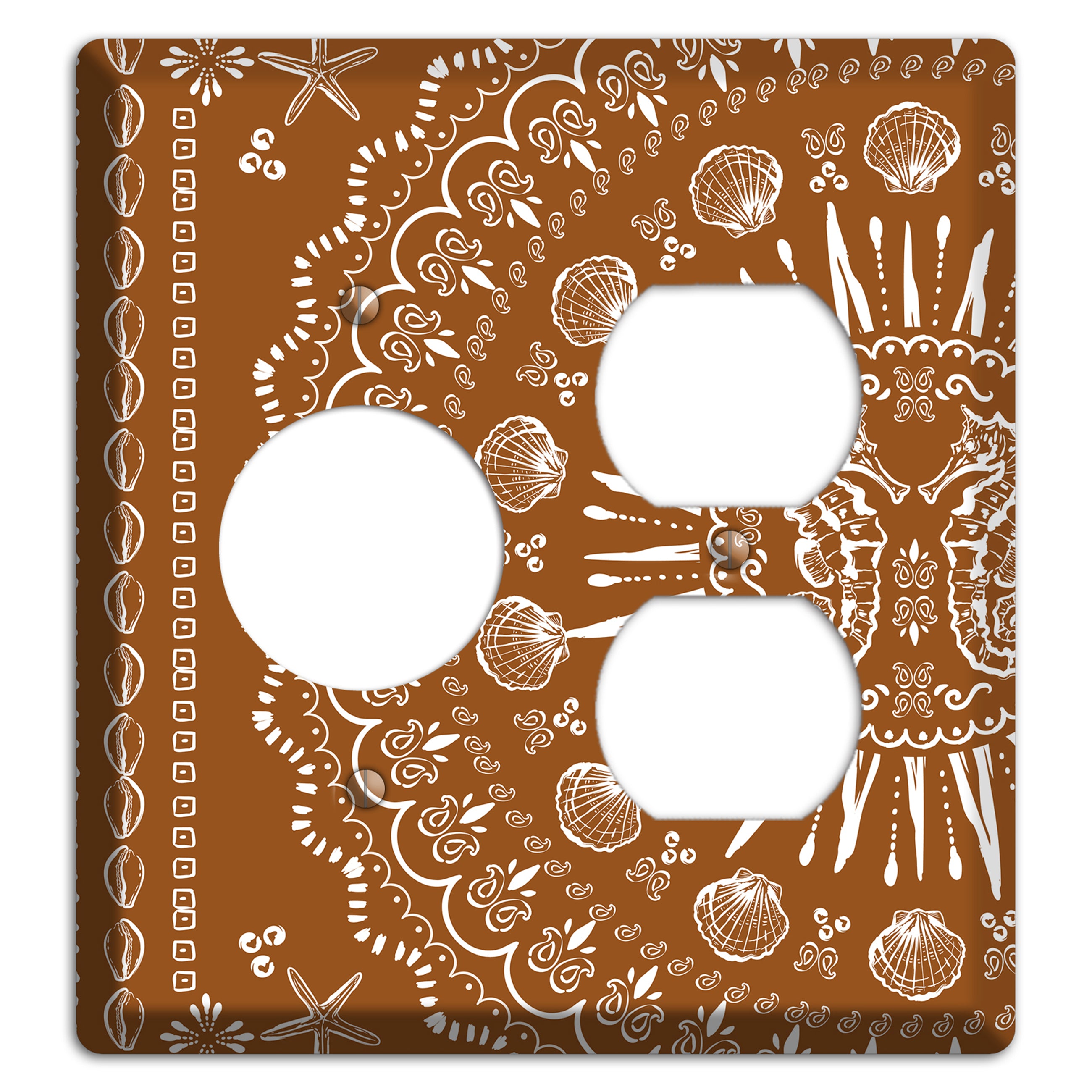 Russet Seahorse Mandala Receptacle / Duplex Wallplate