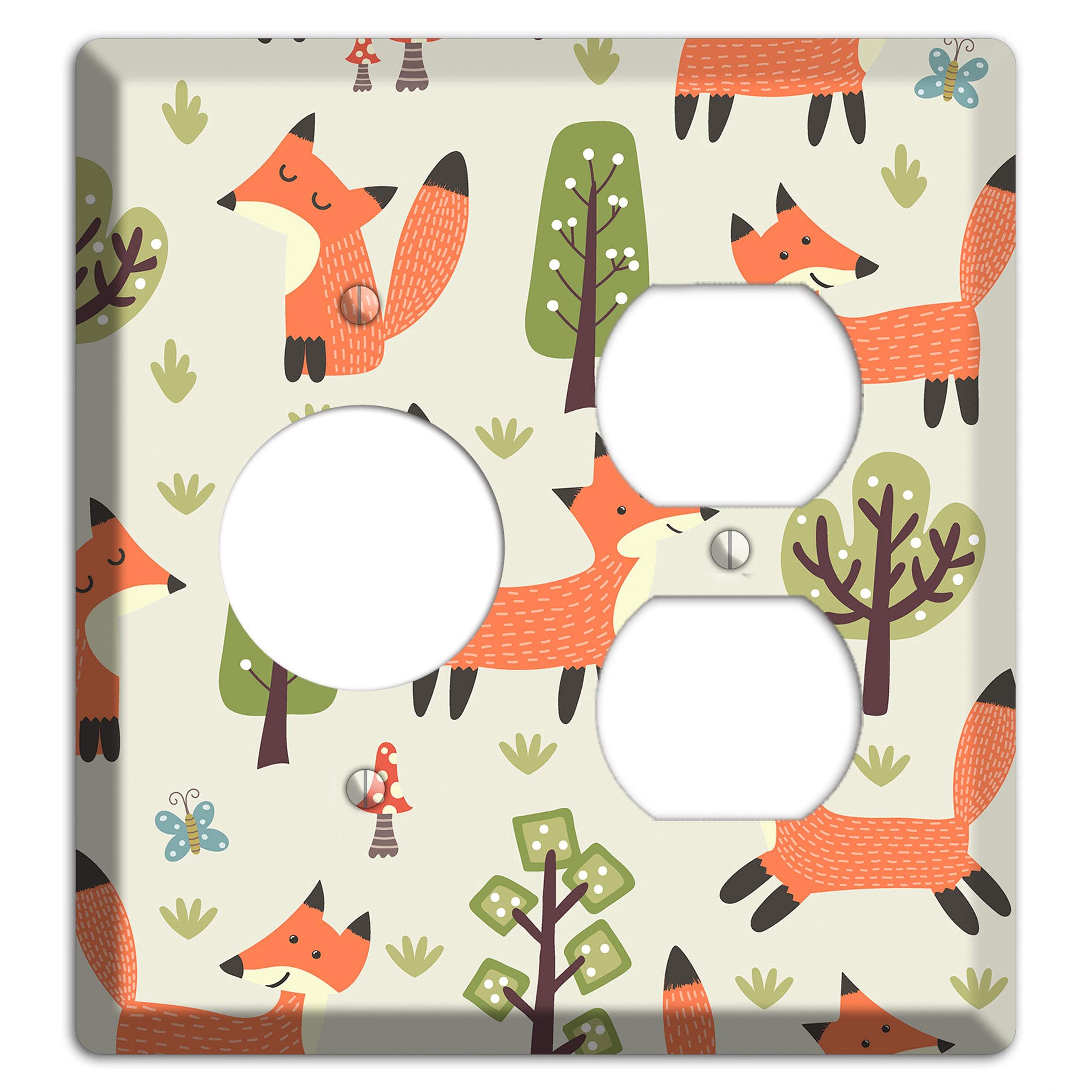 Fox & Forest (Olive) Receptacle / Duplex Wallplate