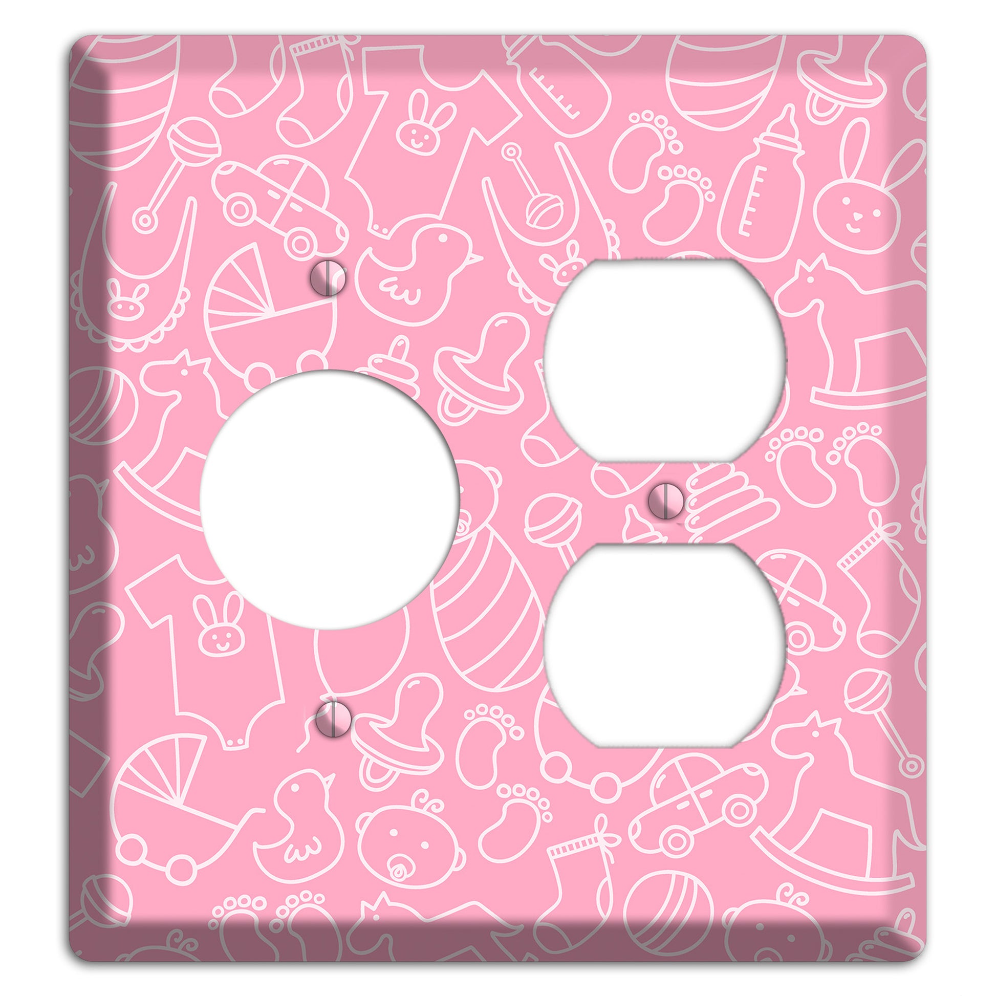 Line Art Baby Pink Receptacle / Duplex Wallplate