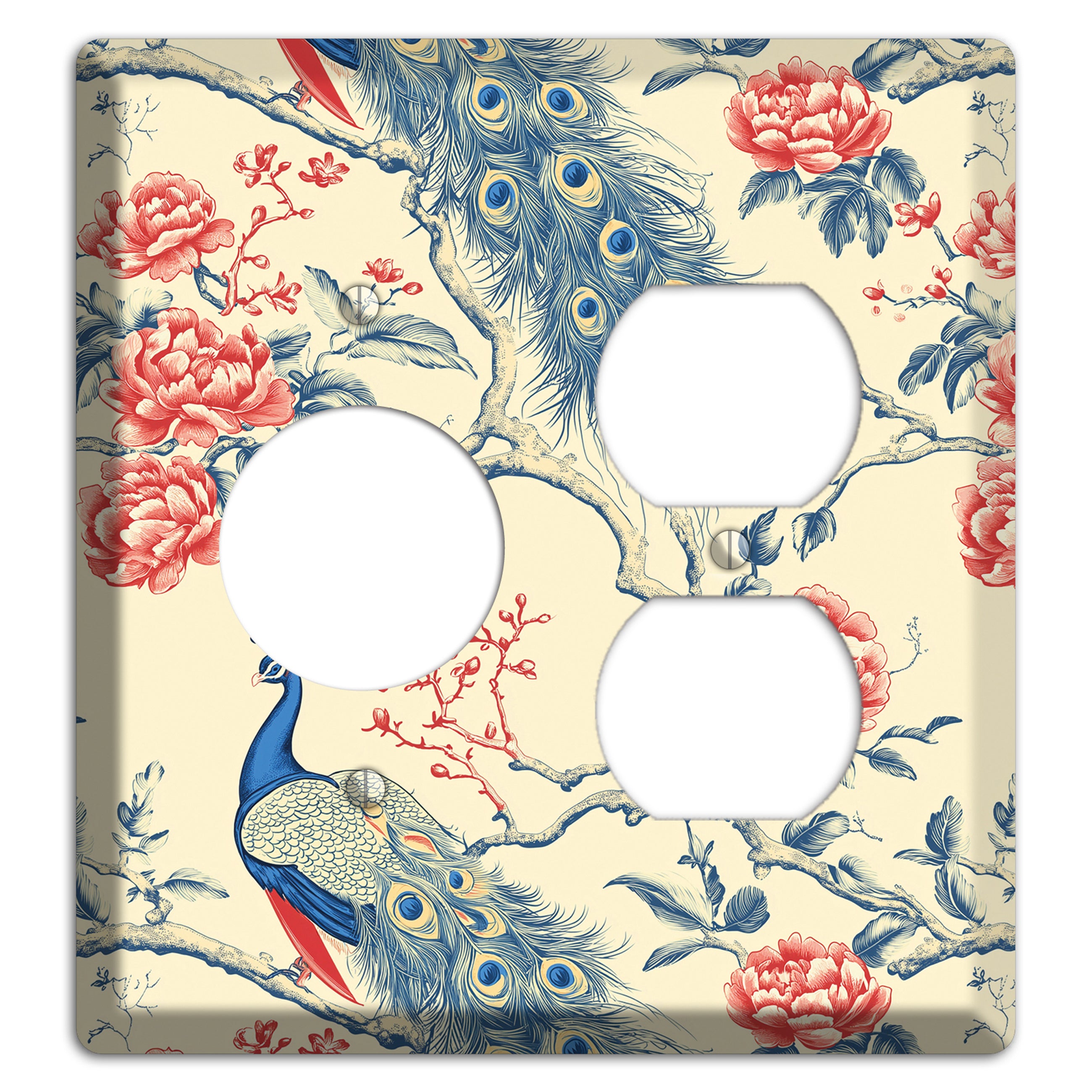 Peacock & Peony Receptacle / Duplex Wallplate