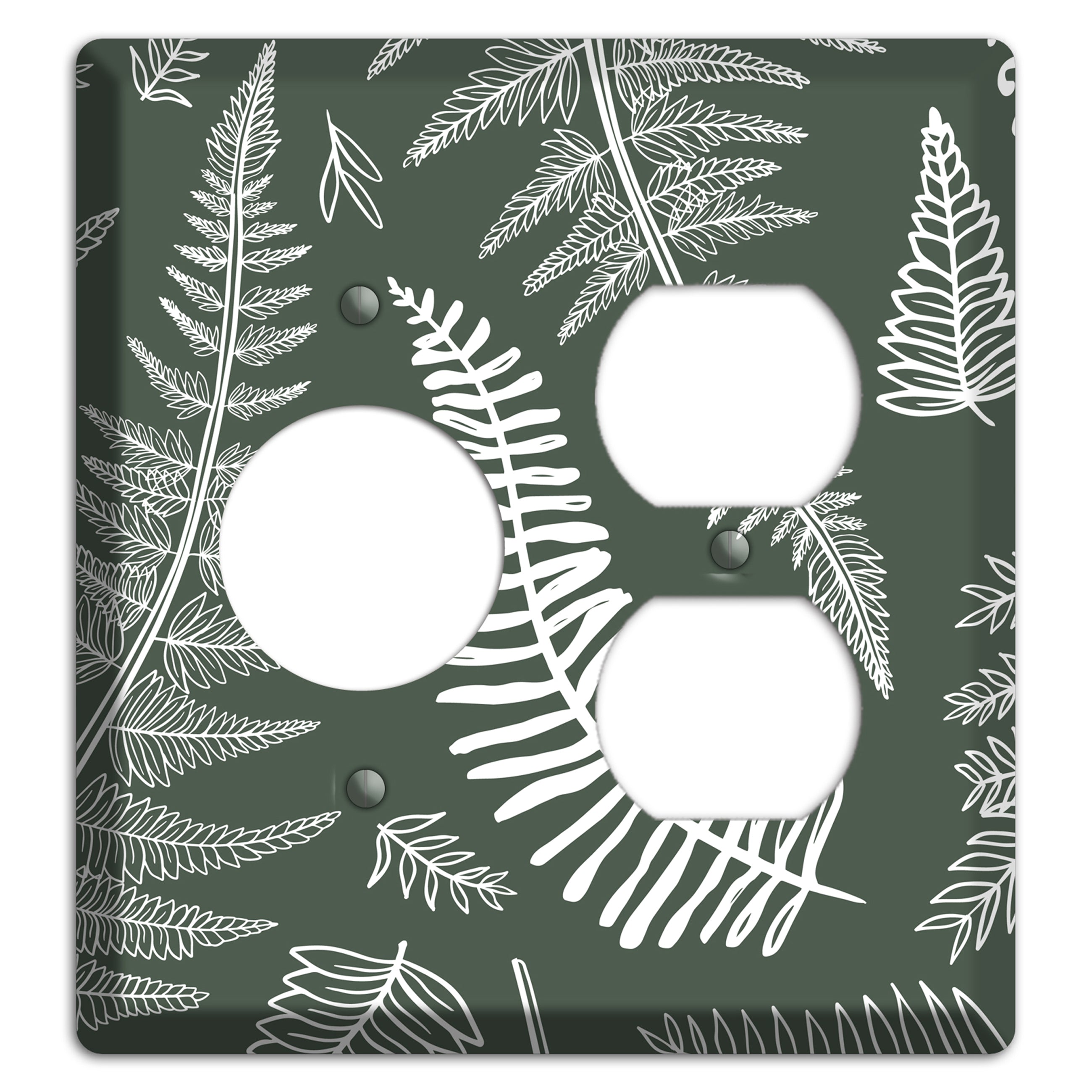 Forest Floor Etching Receptacle / Duplex Wallplate