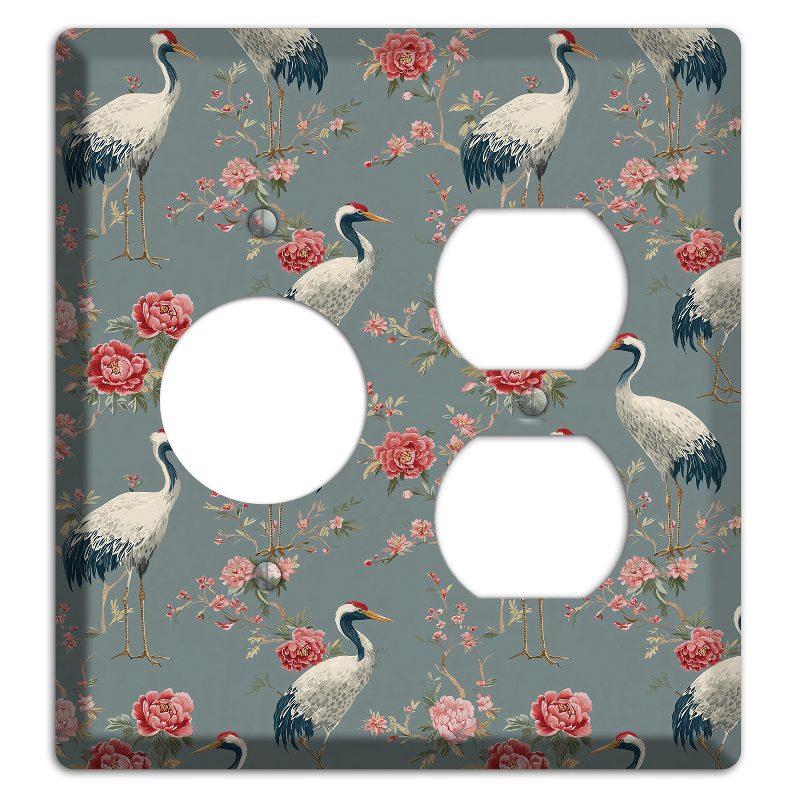 Slate Peony Vigil Receptacle / Duplex Wallplate