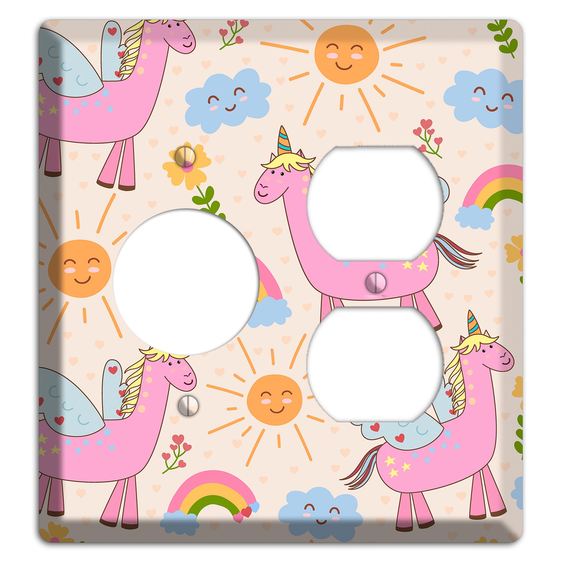 Magic Meadow (Peach) Receptacle / Duplex Wallplate