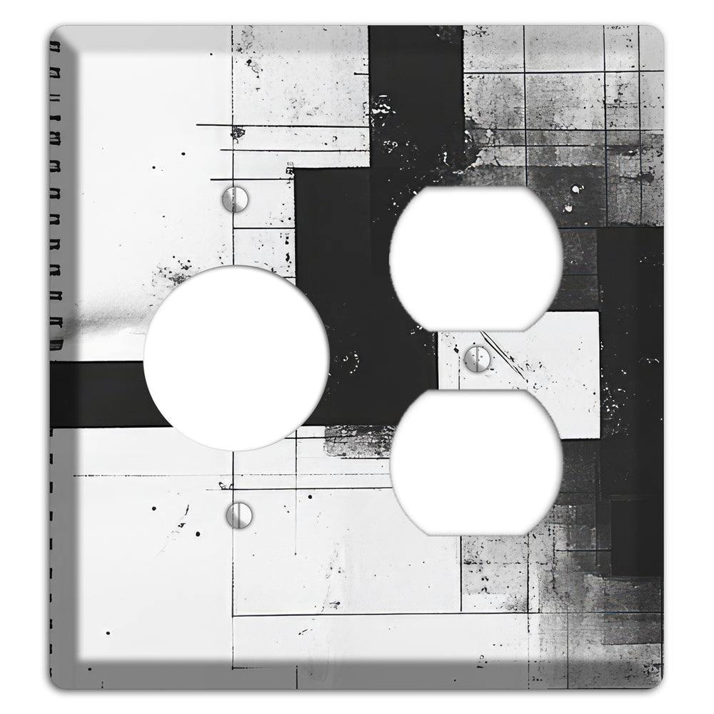 Fractured Blueprint Receptacle / Duplex Wallplate