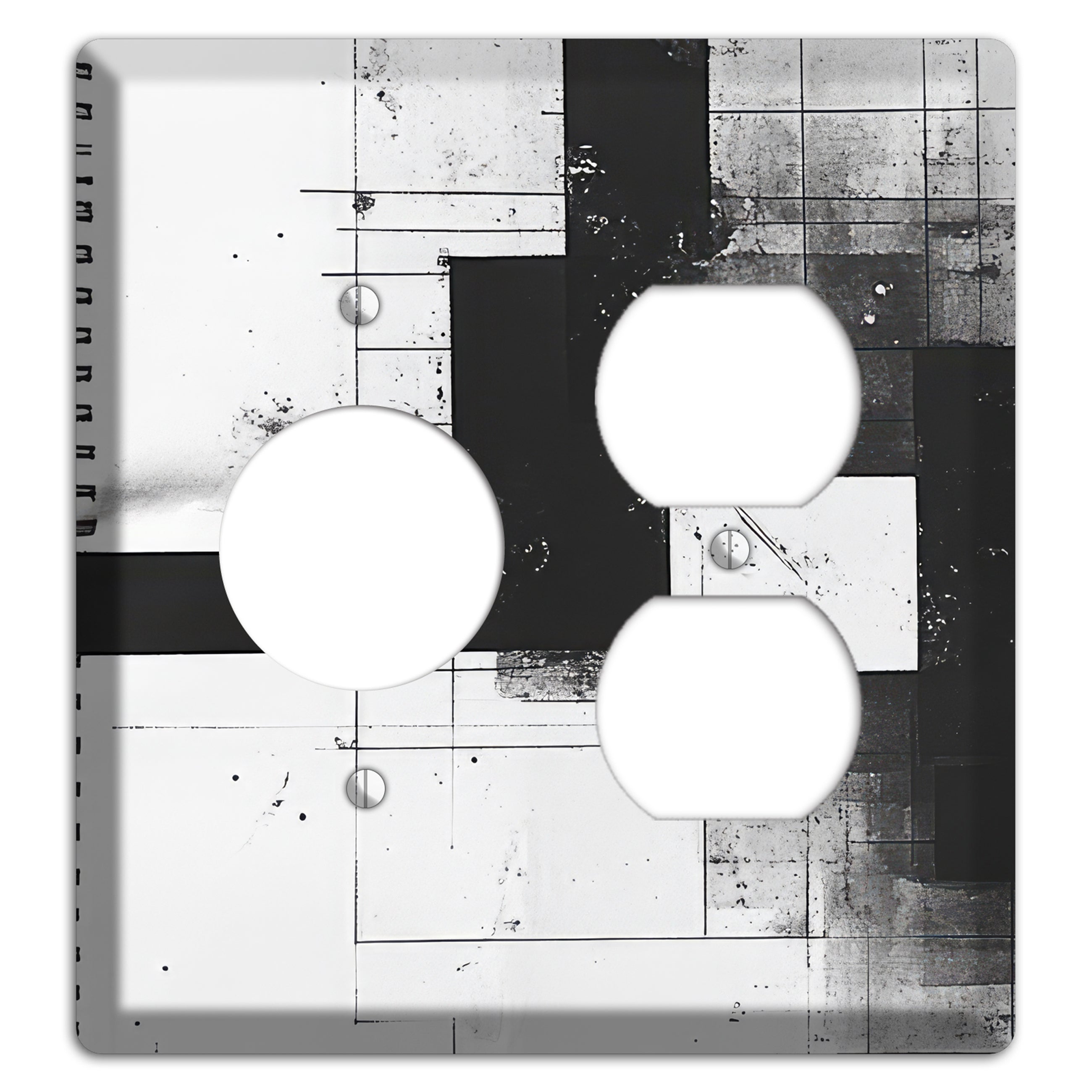 Fractured Blueprint Receptacle / Duplex Wallplate