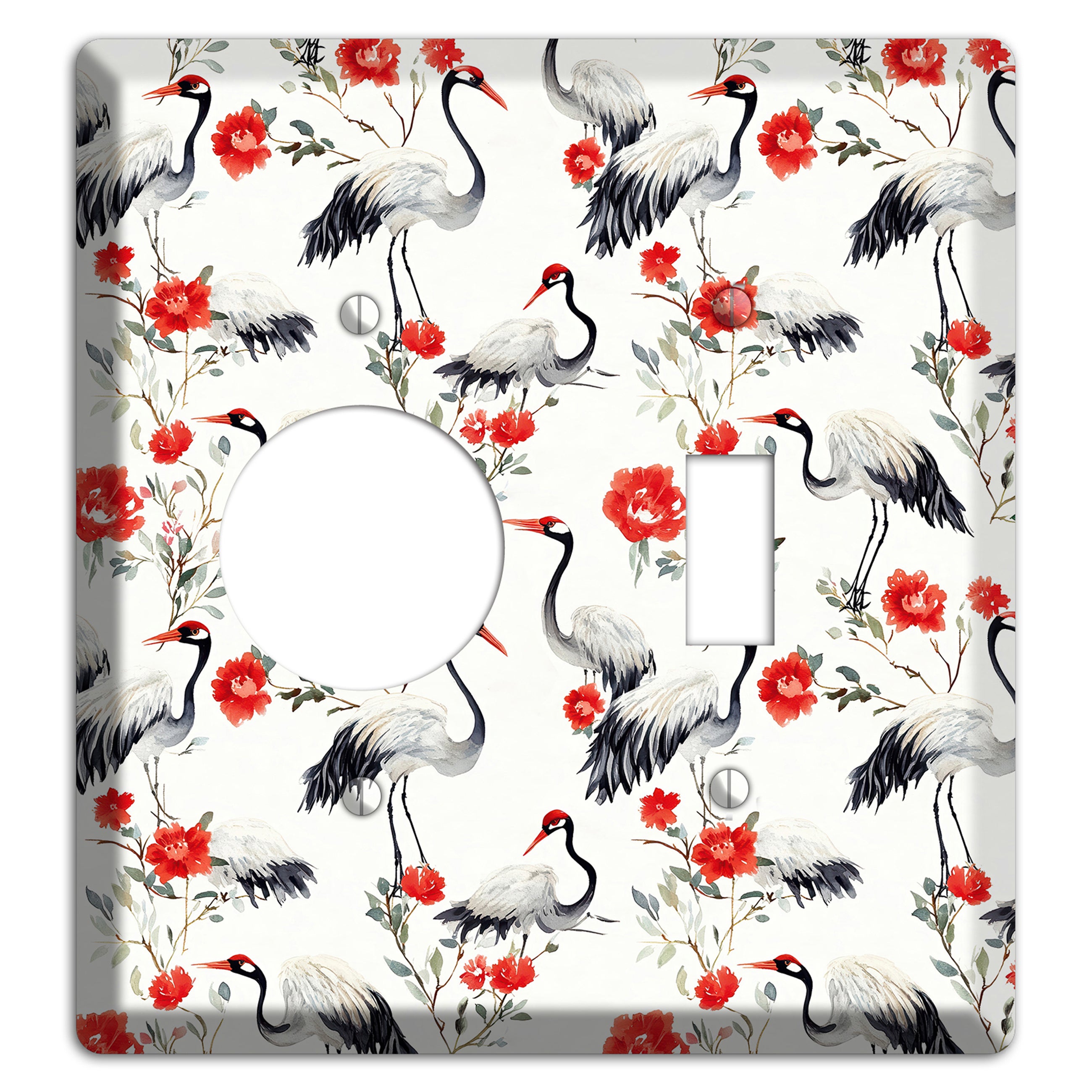 Scarlet Plume Garden Receptacle / Toggle Wallplate