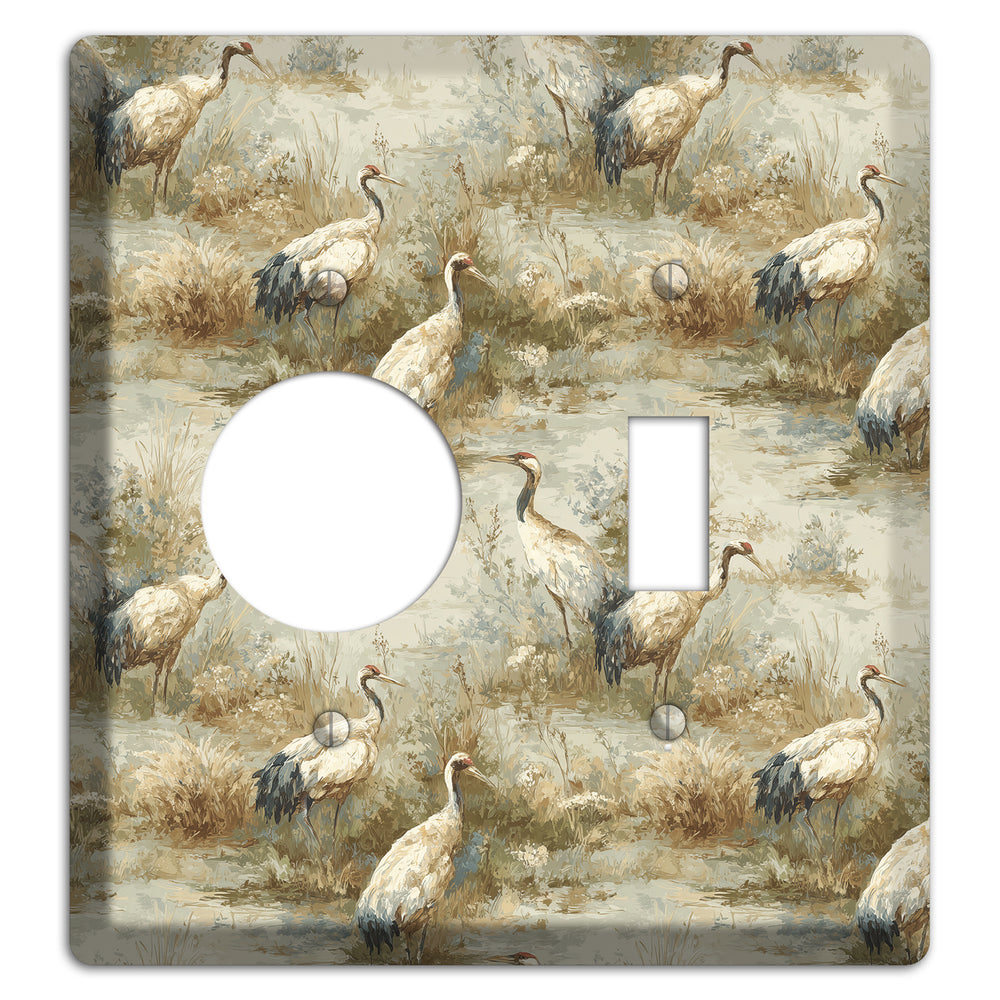 Marshland Crane Reverie Receptacle / Toggle Wallplate