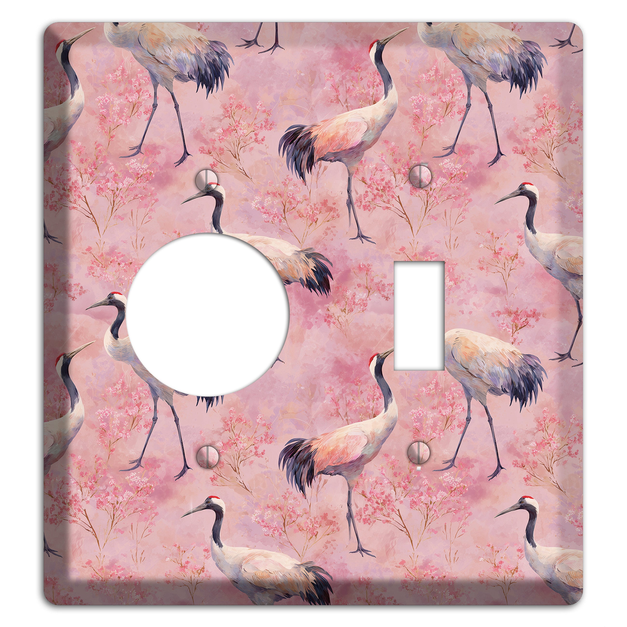 Blush Crane Reverie Receptacle / Toggle Wallplate
