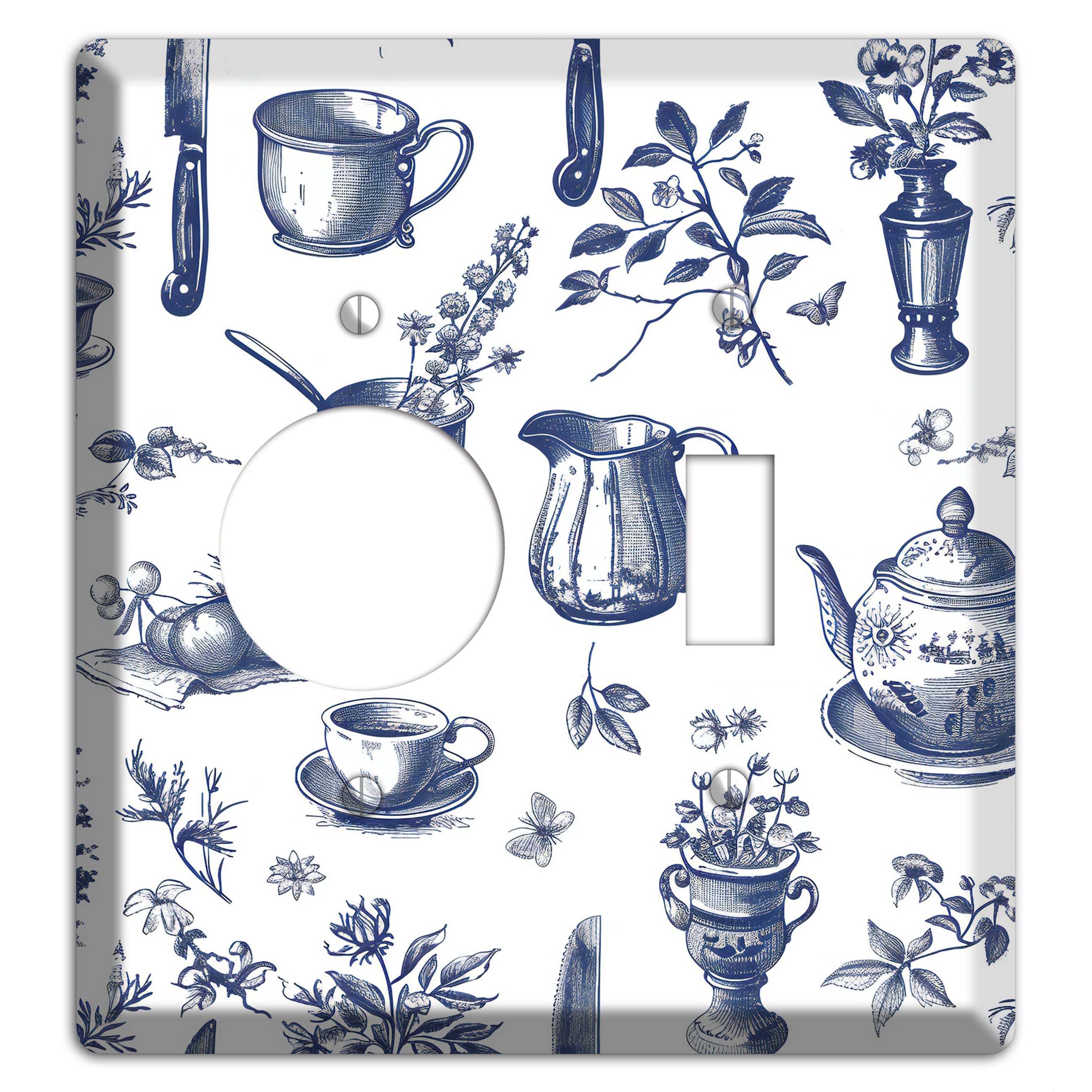 Pantry & Petal Receptacle / Toggle Wallplate
