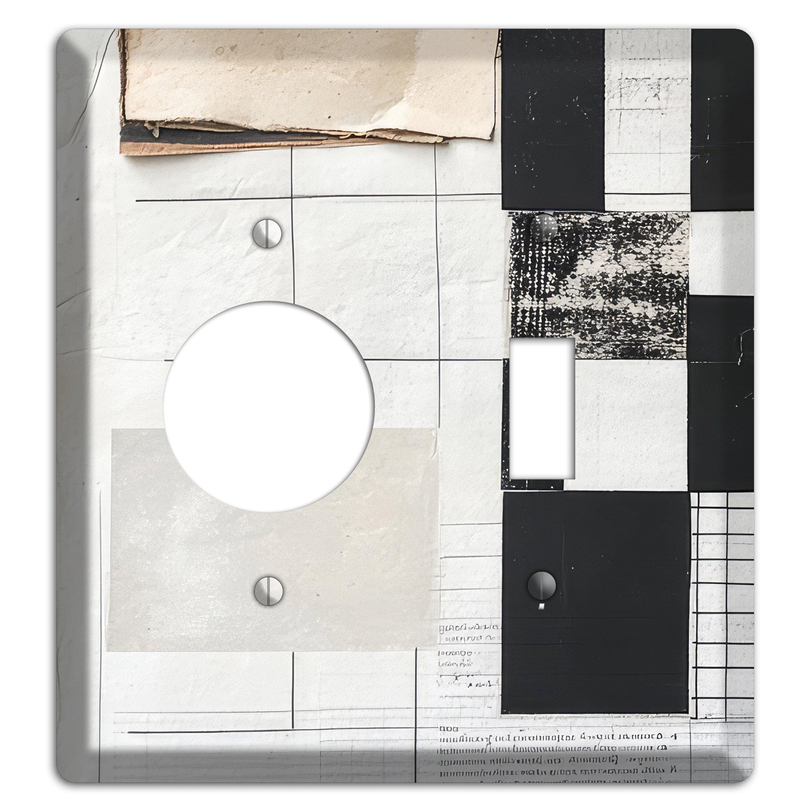Torn Ledger Fragments Receptacle / Toggle Wallplate