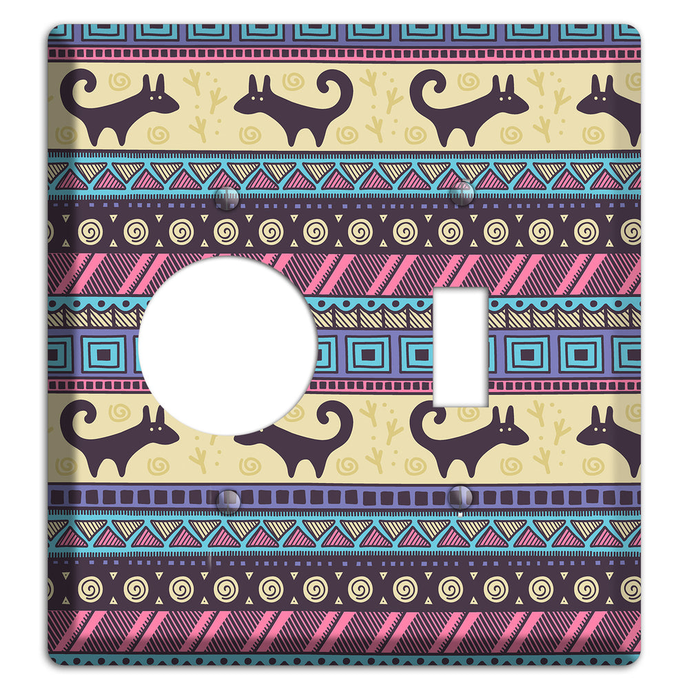 Folk Fox Stripes Receptacle / Toggle Wallplate