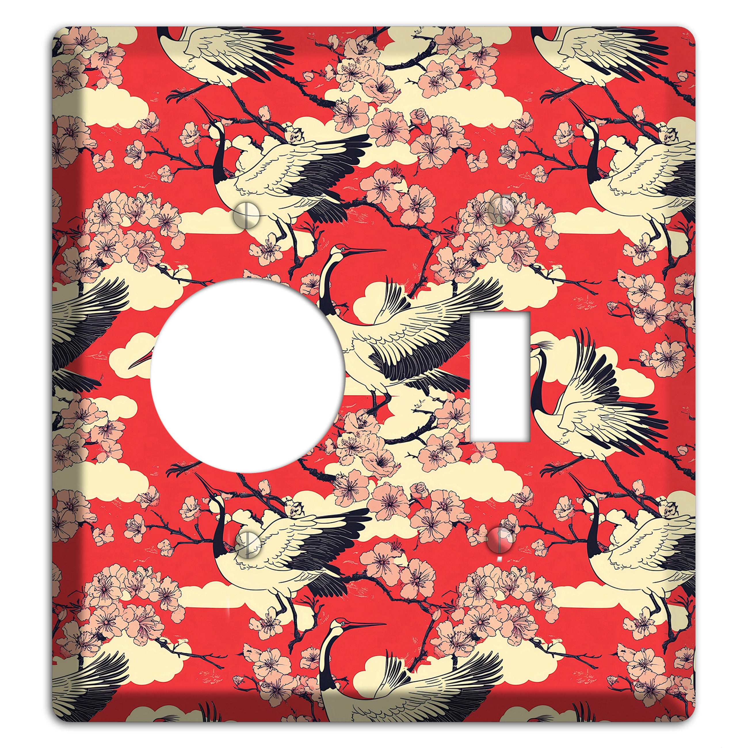 Crimson Blossom Ascent Receptacle / Toggle Wallplate