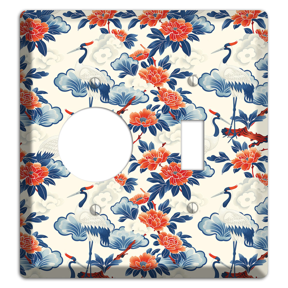 Peony & Crane Fete Receptacle / Toggle Wallplate