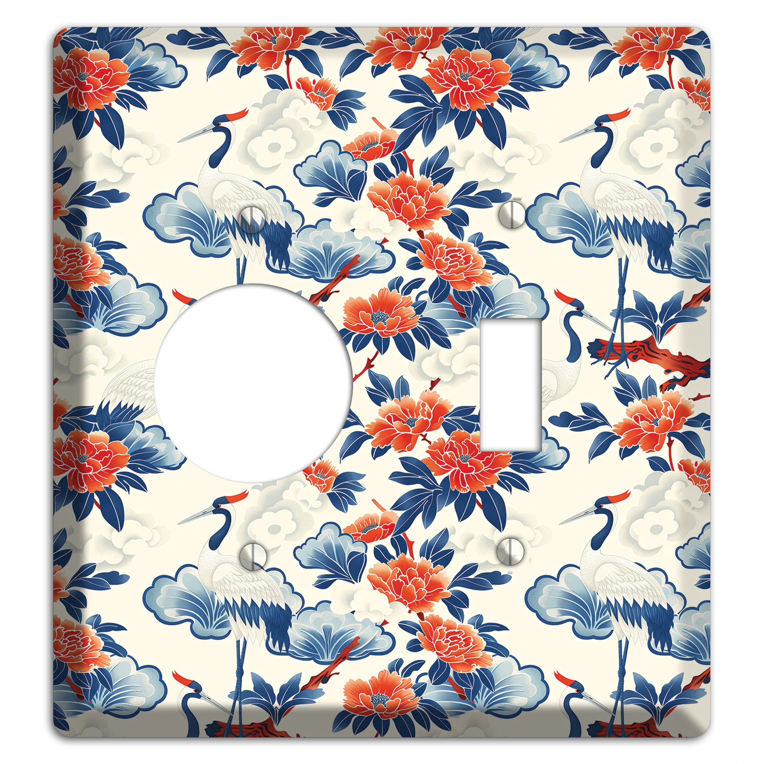 Peony & Crane Fete Receptacle / Toggle Wallplate