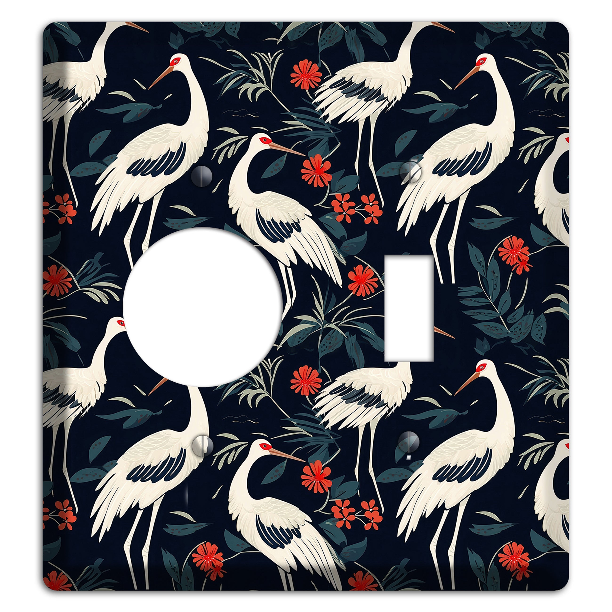 Midnight Plume Garden Receptacle / Toggle Wallplate