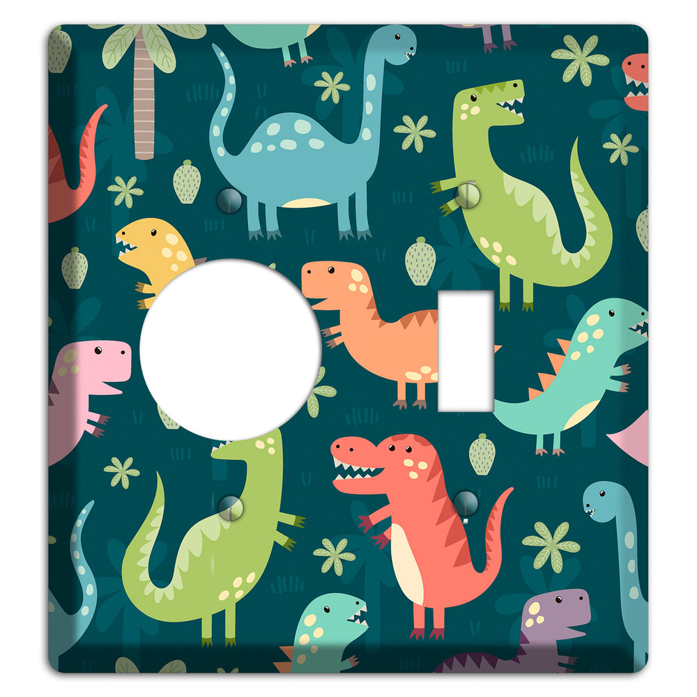 Jurassic Pals (Dark) Receptacle / Toggle Wallplate