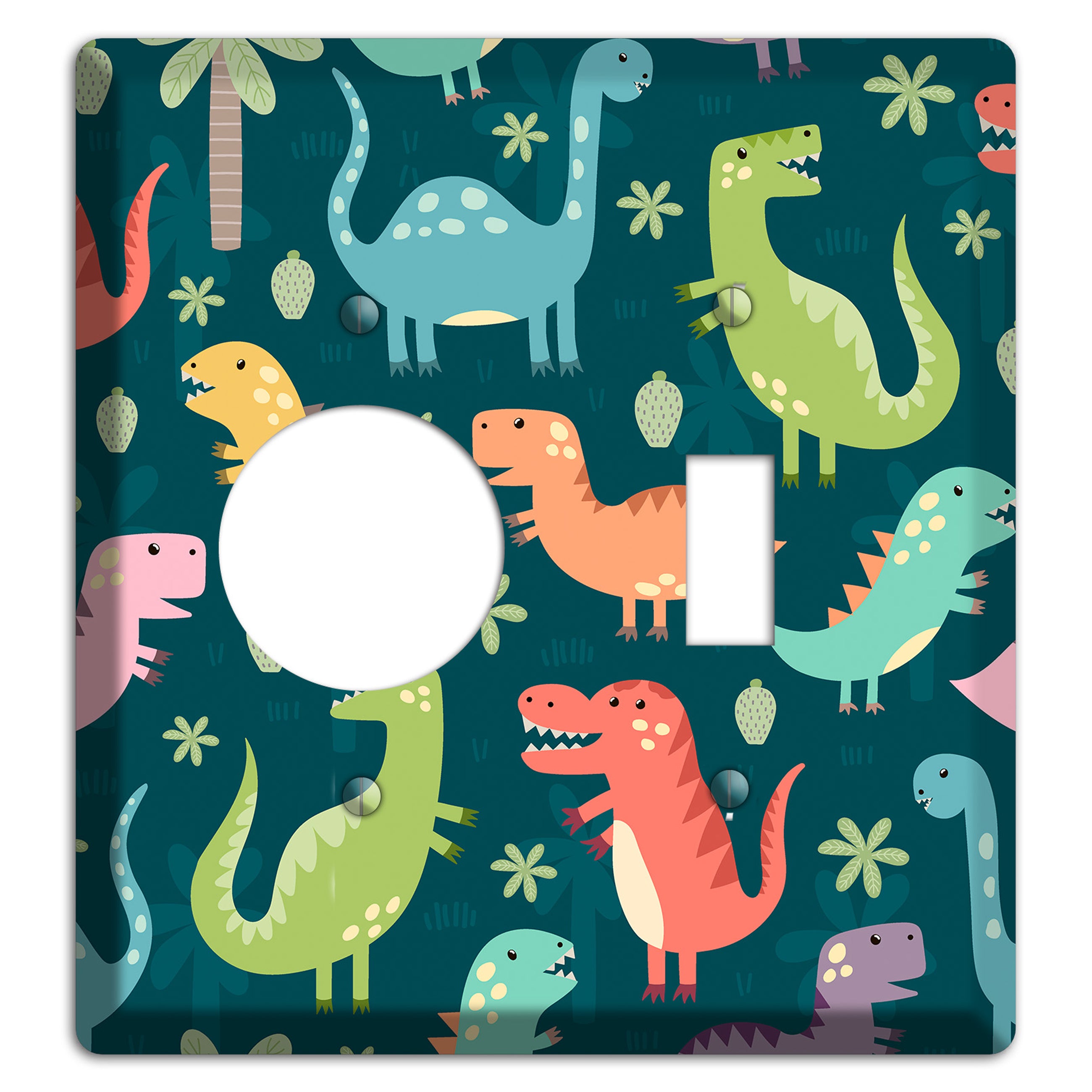 Jurassic Pals (Dark) Receptacle / Toggle Wallplate