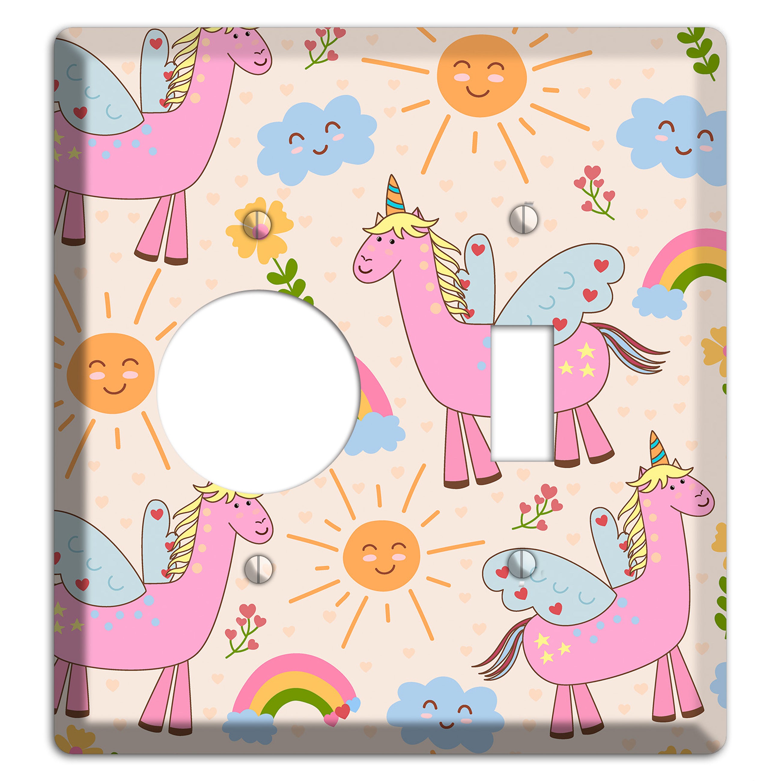 Magic Meadow (Peach) Receptacle / Toggle Wallplate