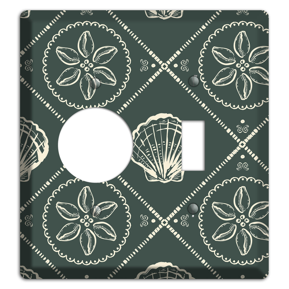 Slate Cowrie Medallion Receptacle / Toggle Wallplate