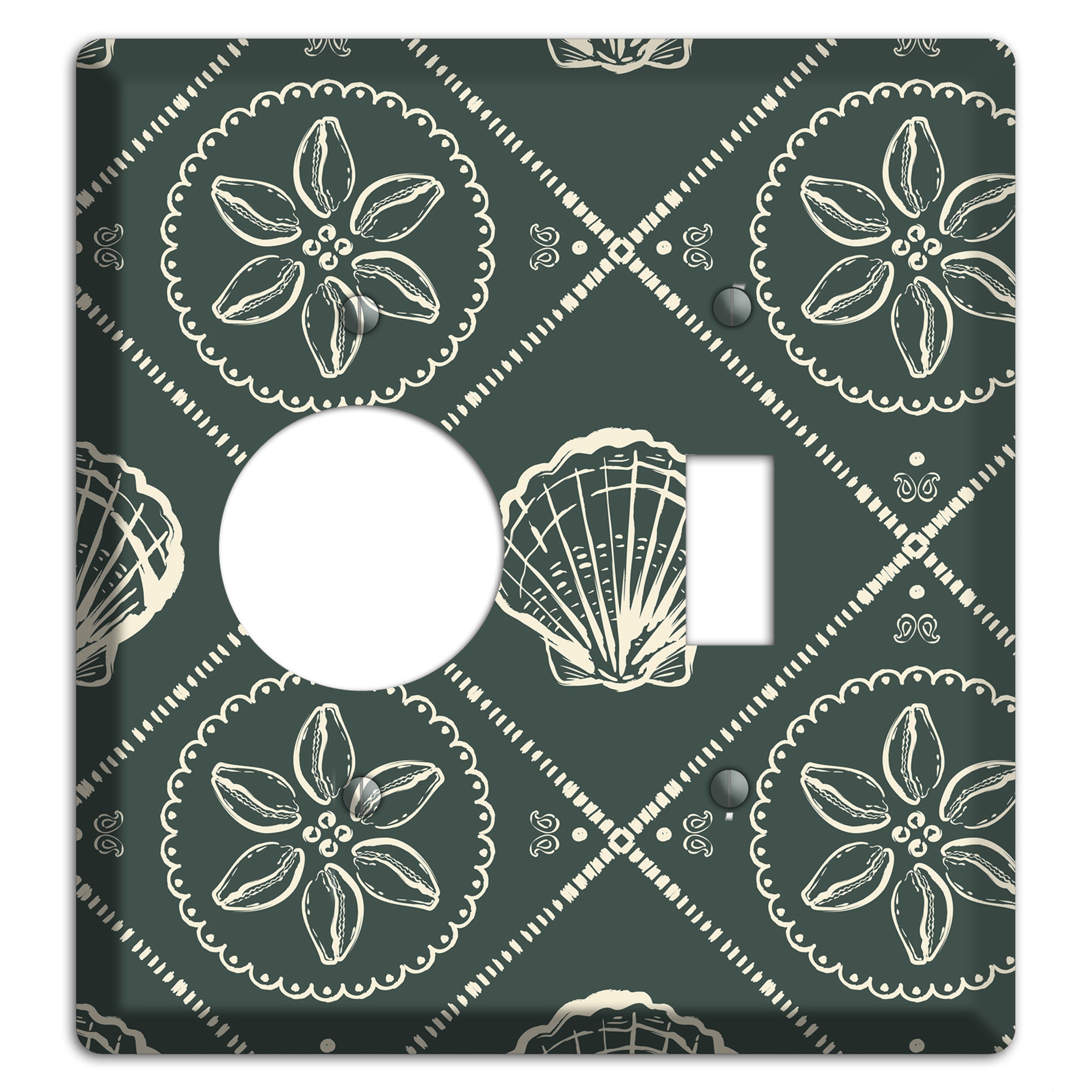 Slate Cowrie Medallion Receptacle / Toggle Wallplate