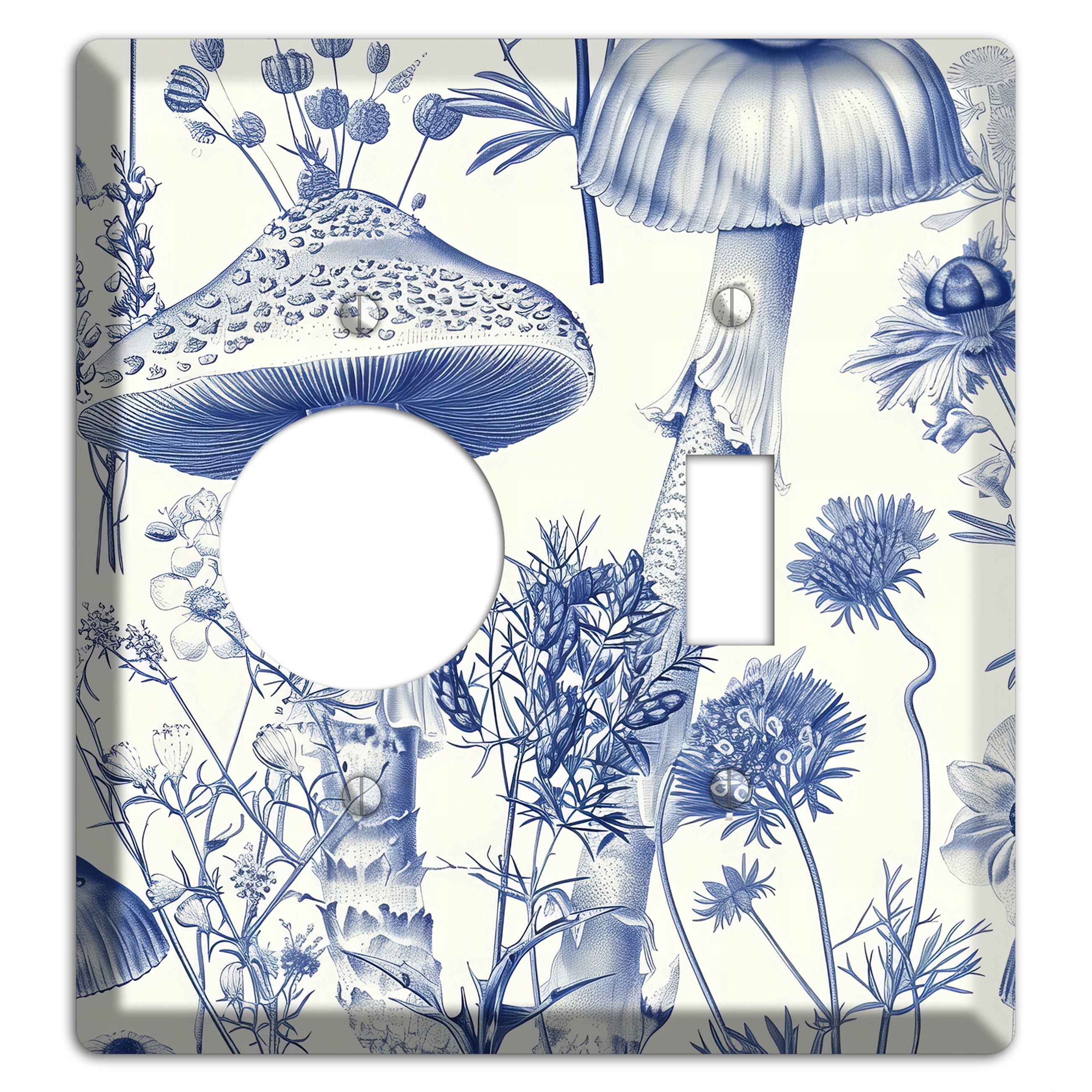 Cobalt Spore Garden Receptacle / Toggle Wallplate