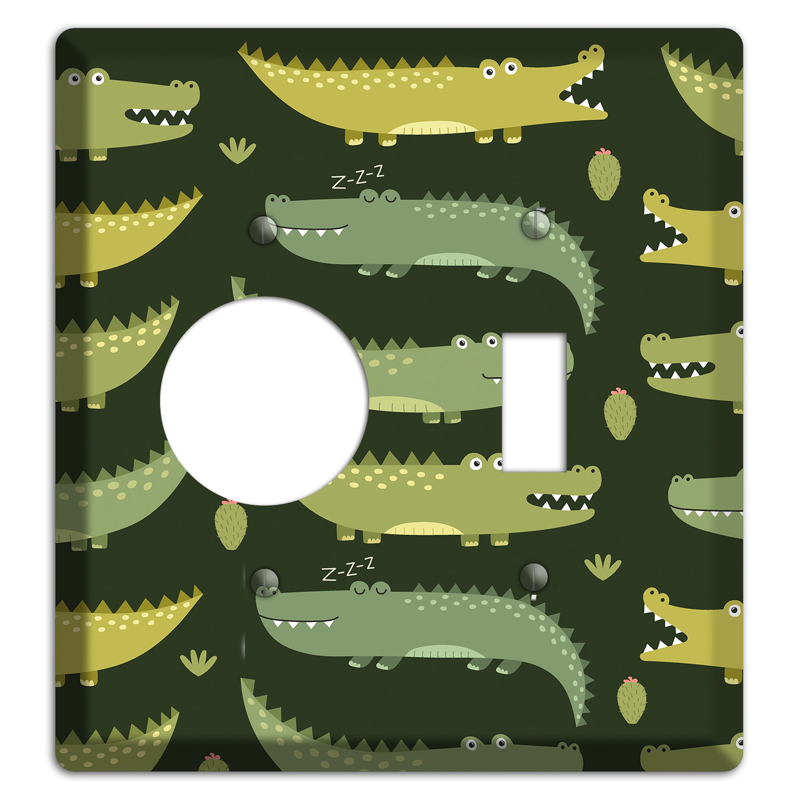 Sleepy Croc Parade Receptacle / Toggle Wallplate