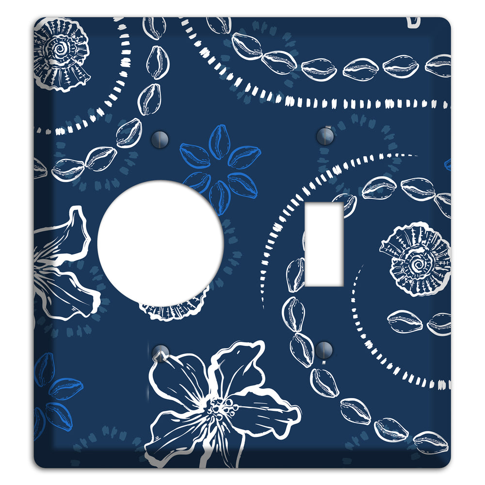 Indigo Cowrie Spiral Receptacle / Toggle Wallplate