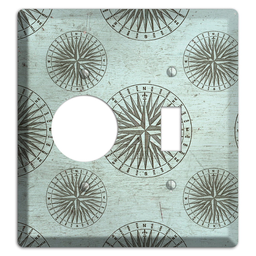 Compass & Current Receptacle / Toggle Wallplate