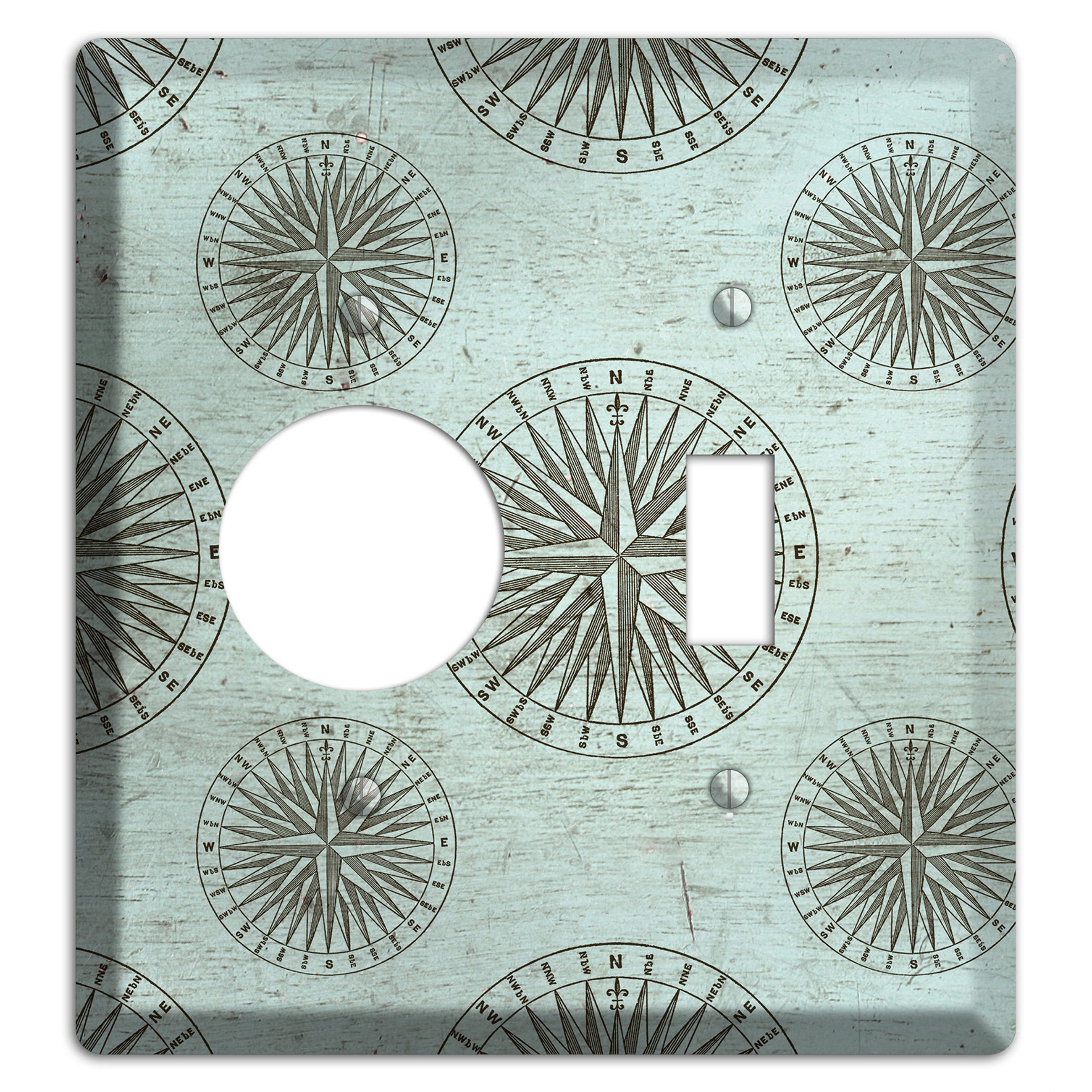 Compass & Current Receptacle / Toggle Wallplate