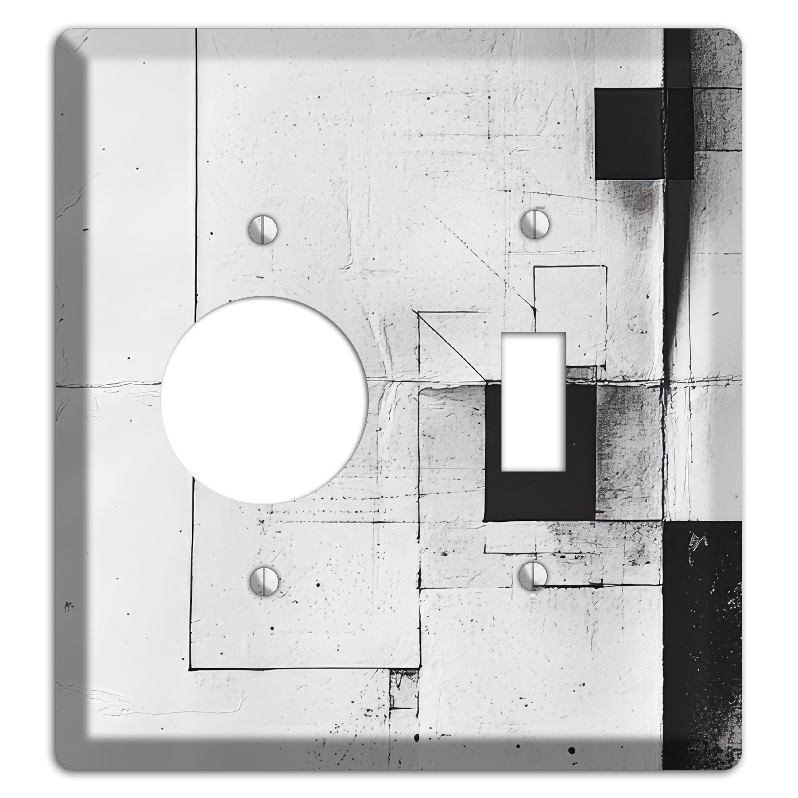 Fractured Blueprint Drift Receptacle / Toggle Wallplate