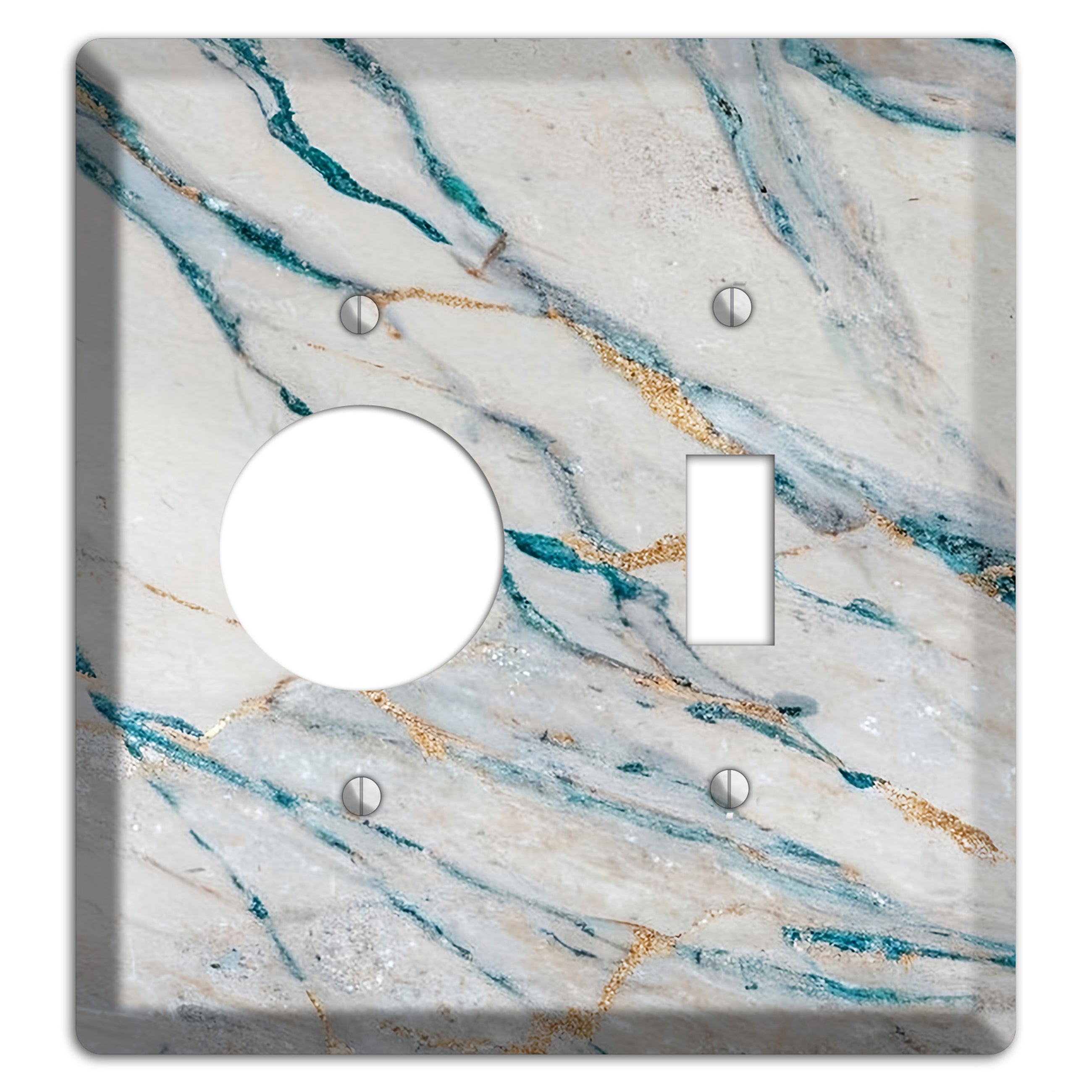 Bondi Blue Marble Receptacle / Toggle Wallplate