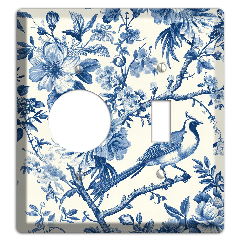 Garden Reverie Blue Receptacle / Toggle Wallplate