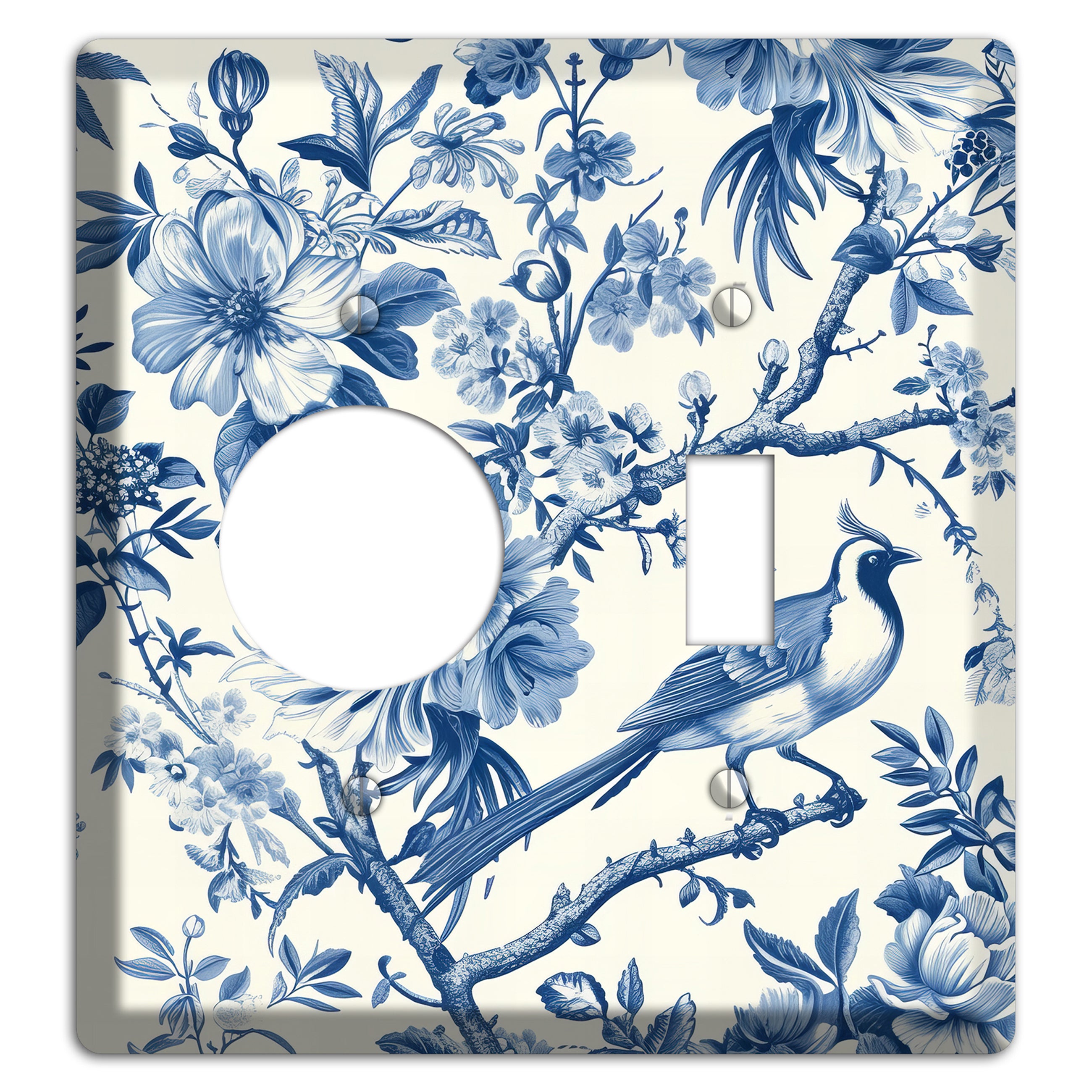 Garden Reverie Blue Receptacle / Toggle Wallplate