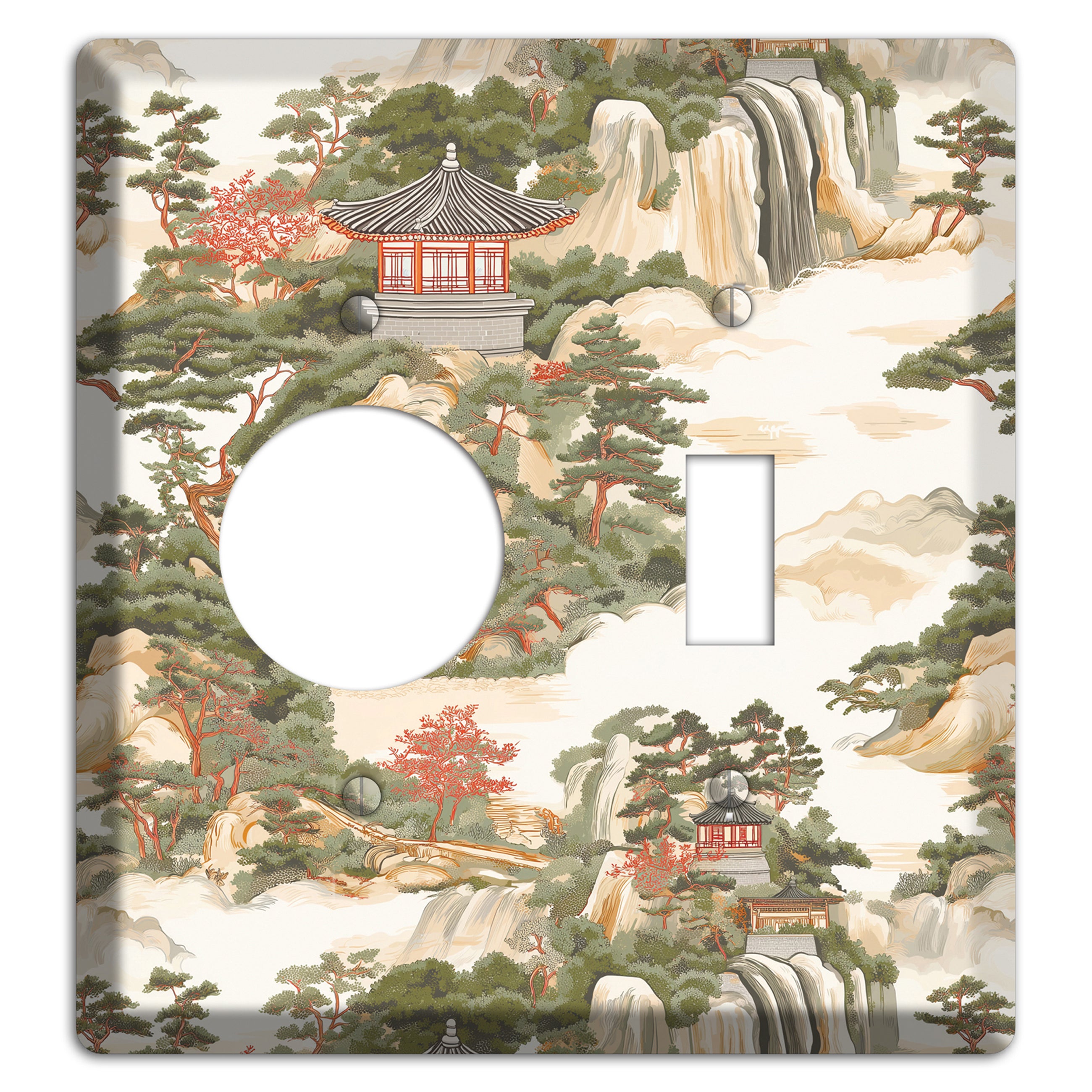 Mountain Pavilion Mist Receptacle / Toggle Wallplate