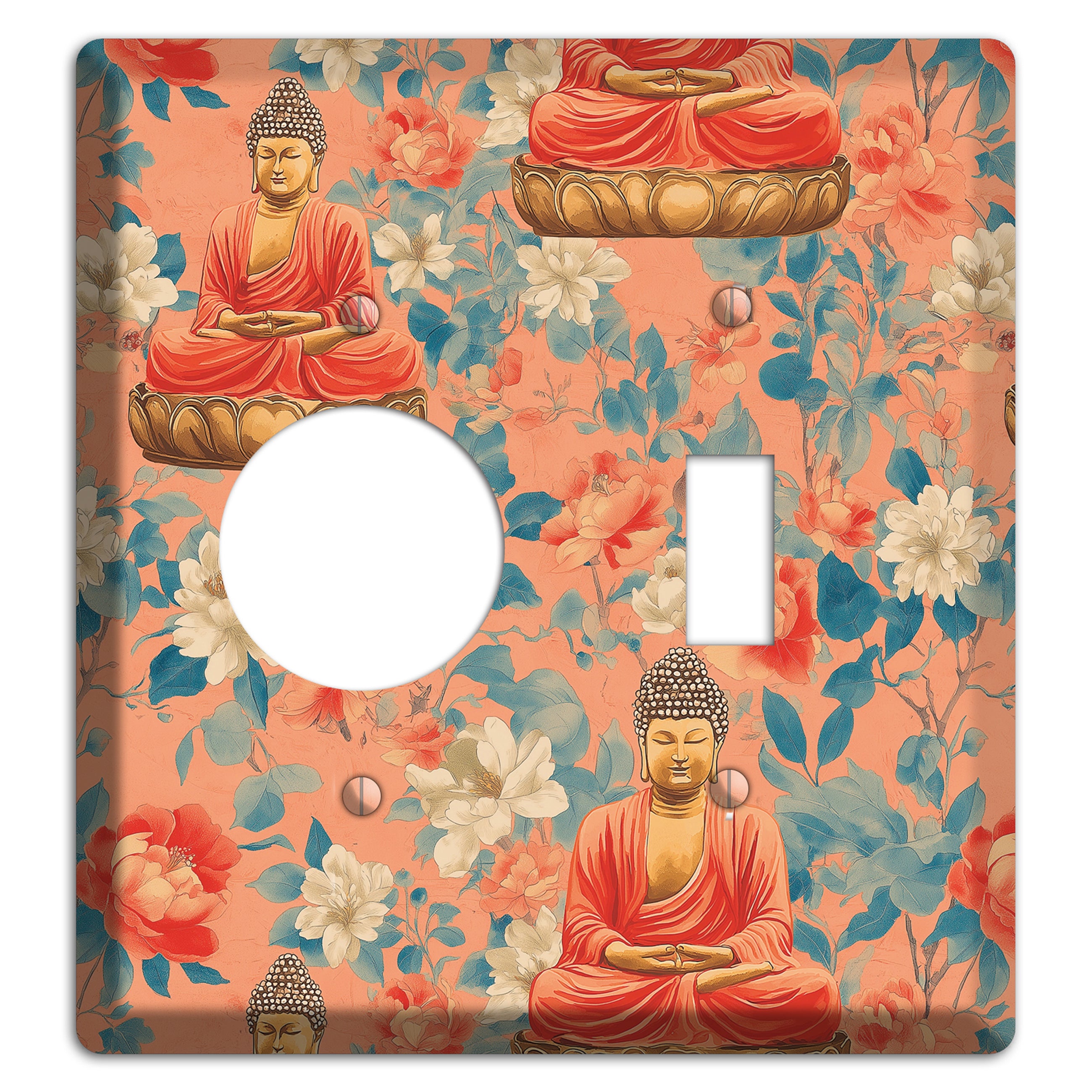 Lotus & Coral Receptacle / Toggle Wallplate
