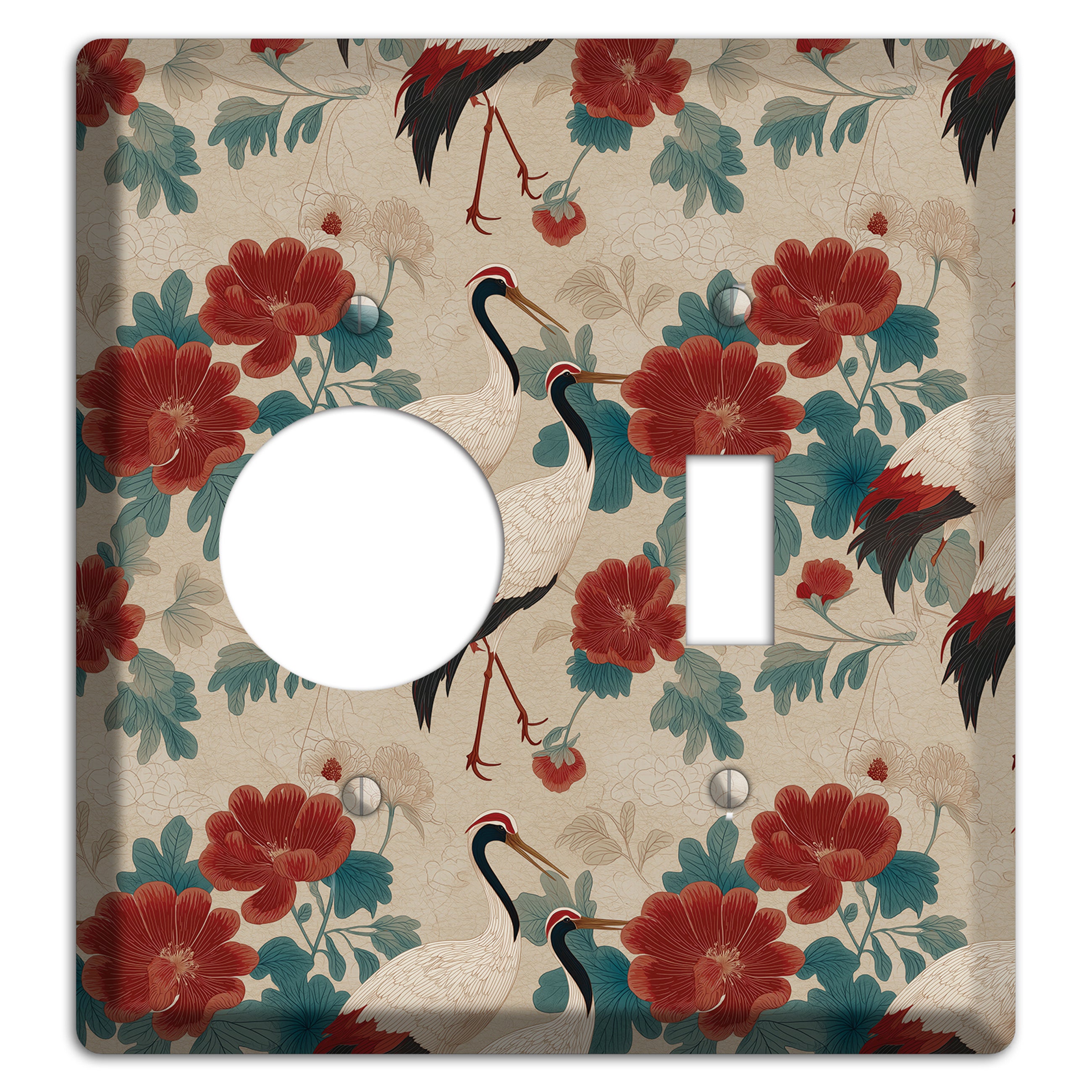 Rust Peony Passage Receptacle / Toggle Wallplate