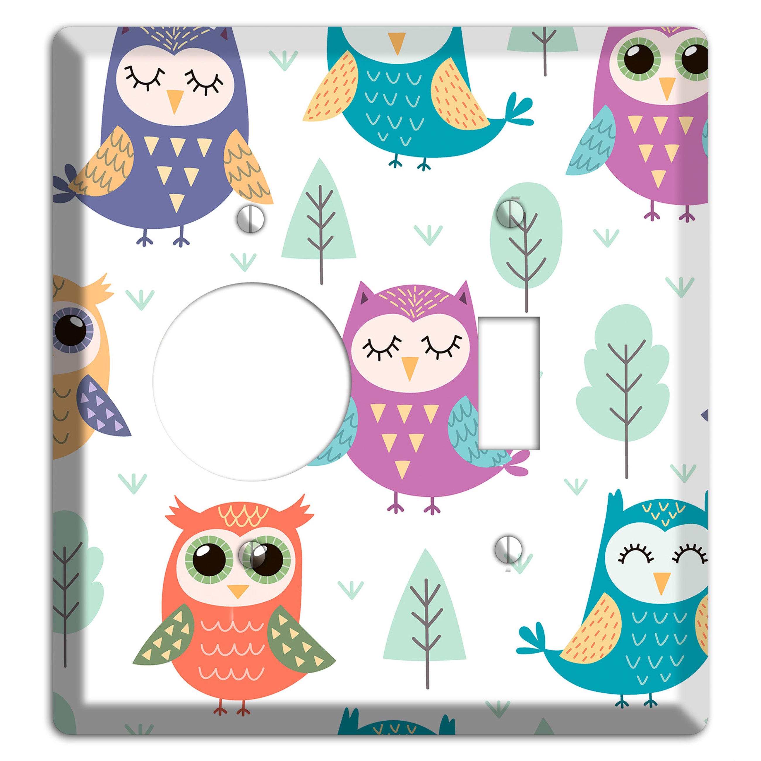 Dreamy Owls (White) Receptacle / Toggle Wallplate