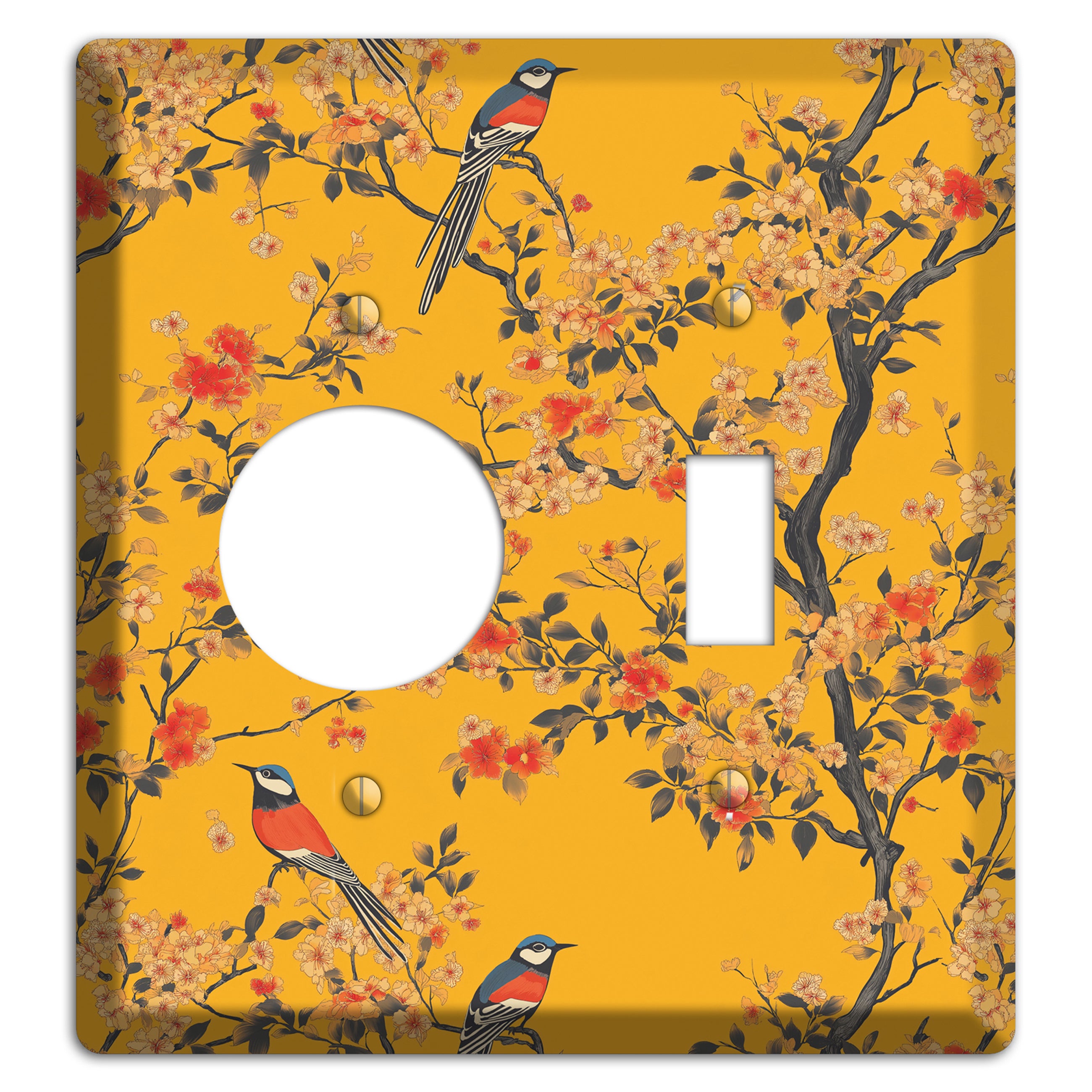 Blossom & Plume Receptacle / Toggle Wallplate