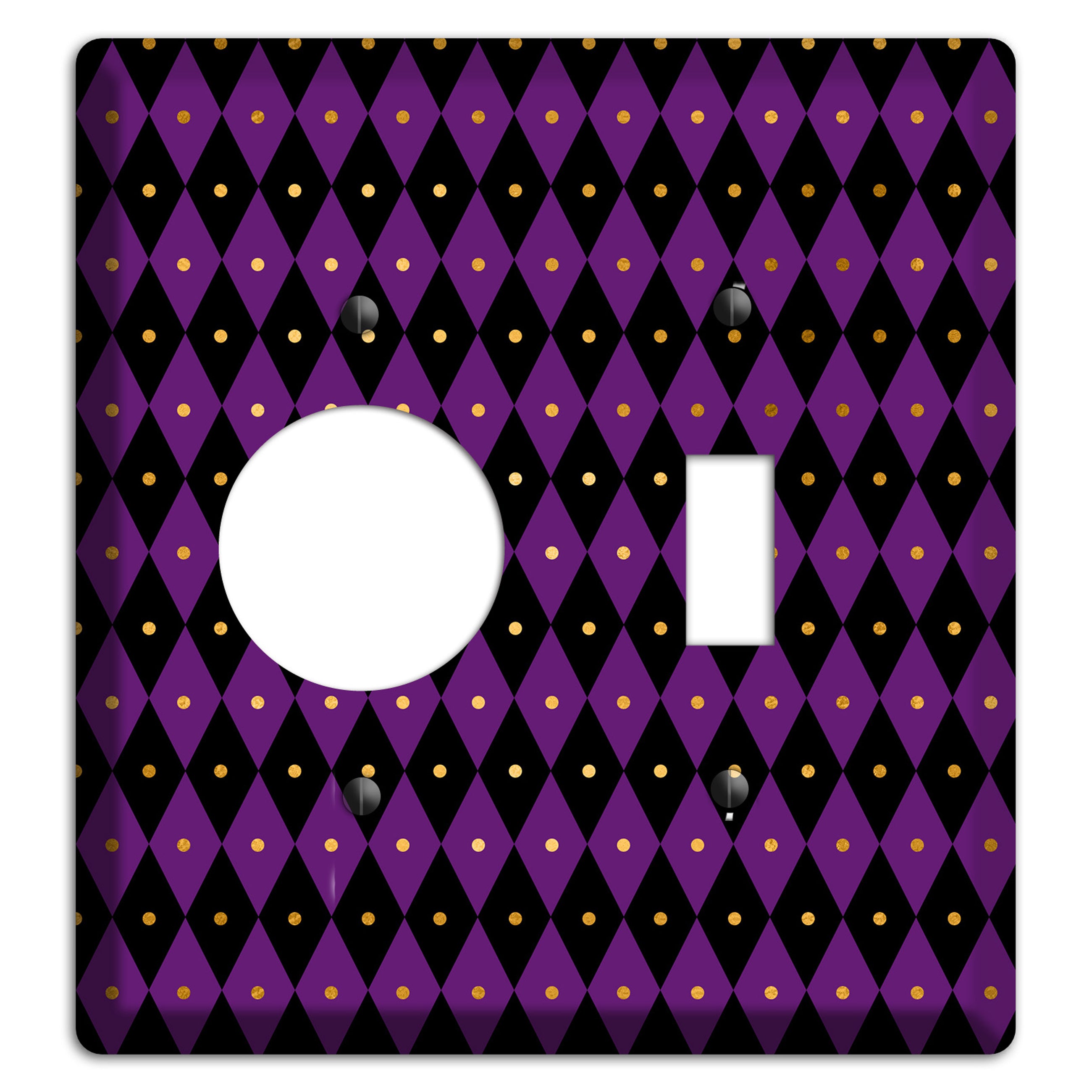 Royal Check: Violet Receptacle / Toggle Wallplate