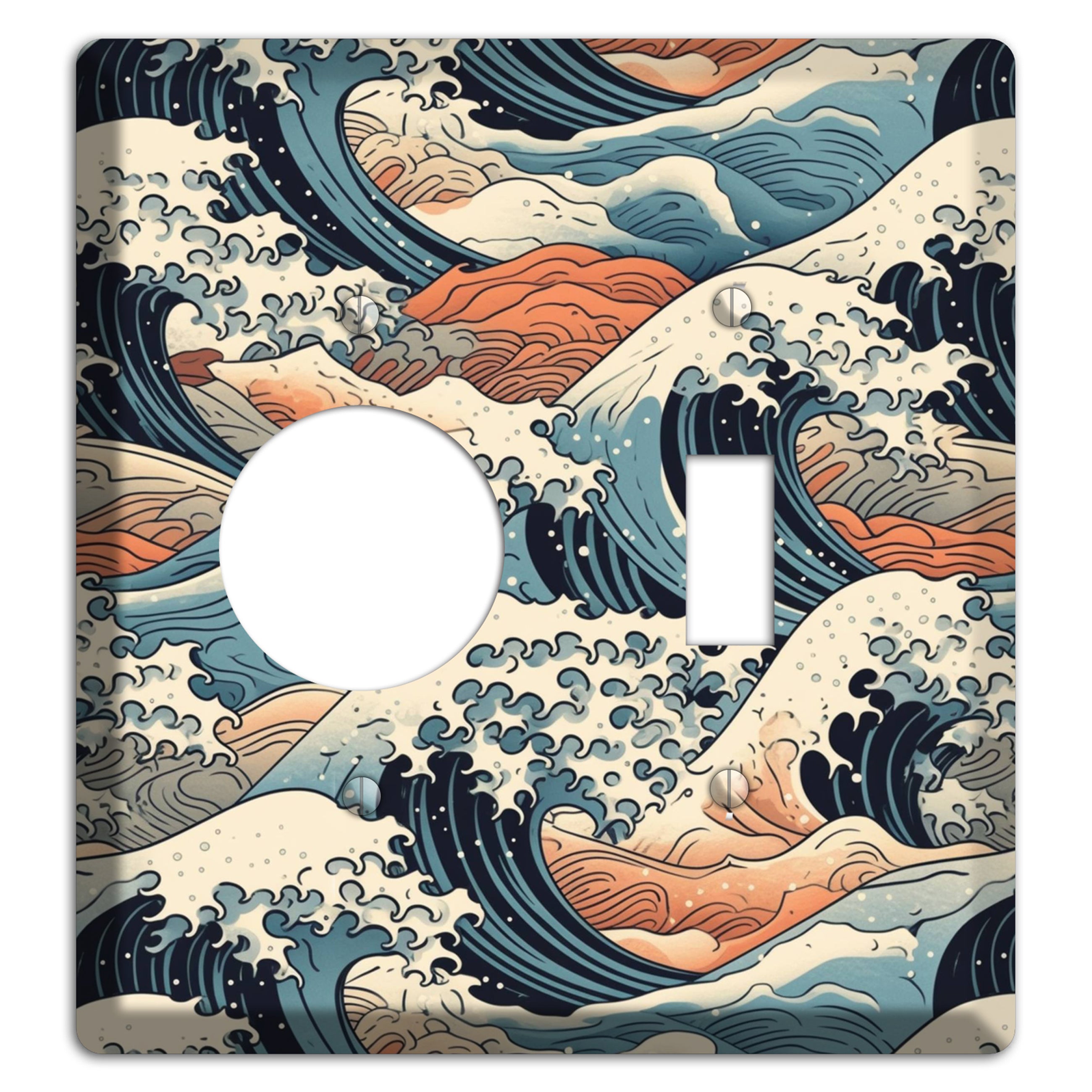Crashing Tide Scroll Receptacle / Toggle Wallplate