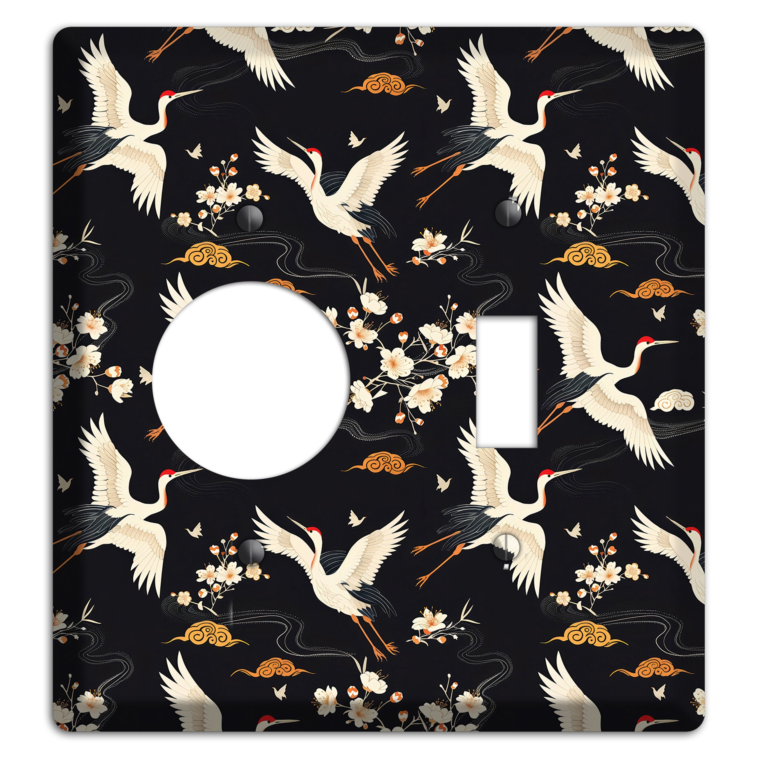 Obsidian Crane Nocturne Receptacle / Toggle Wallplate