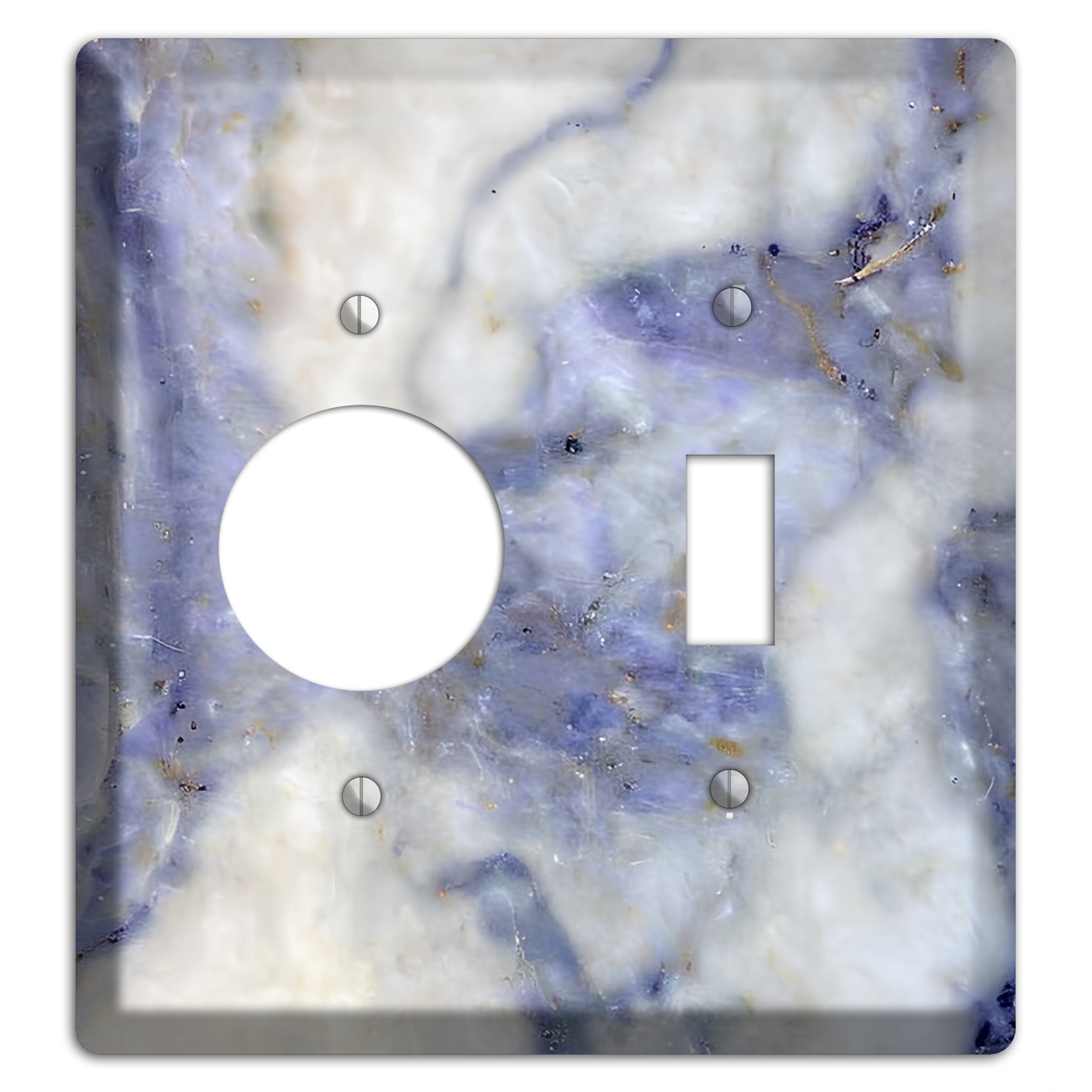 Spindle Marble Receptacle / Toggle Wallplate