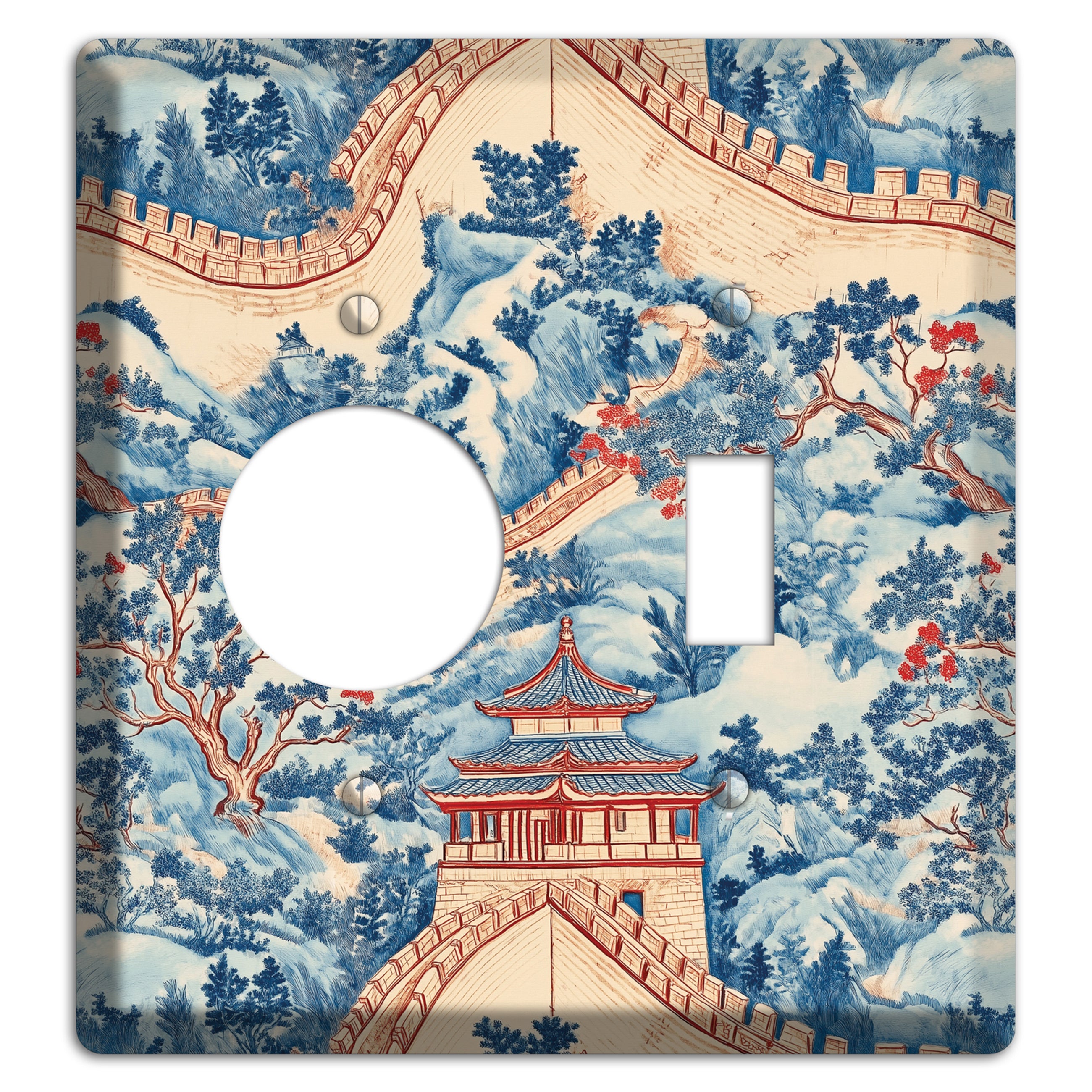 Great Wall Toile Receptacle / Toggle Wallplate