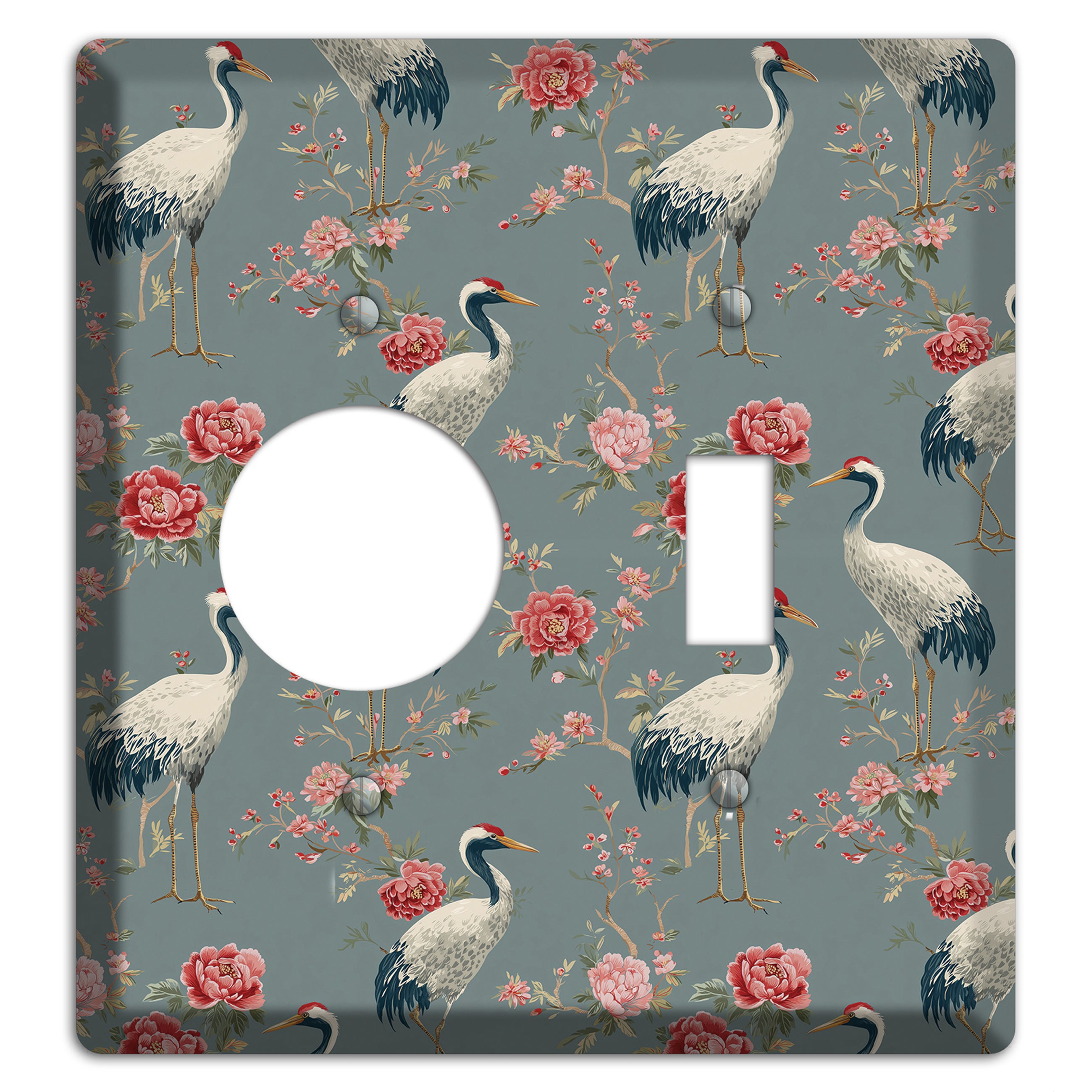Slate Peony Vigil Receptacle / Toggle Wallplate