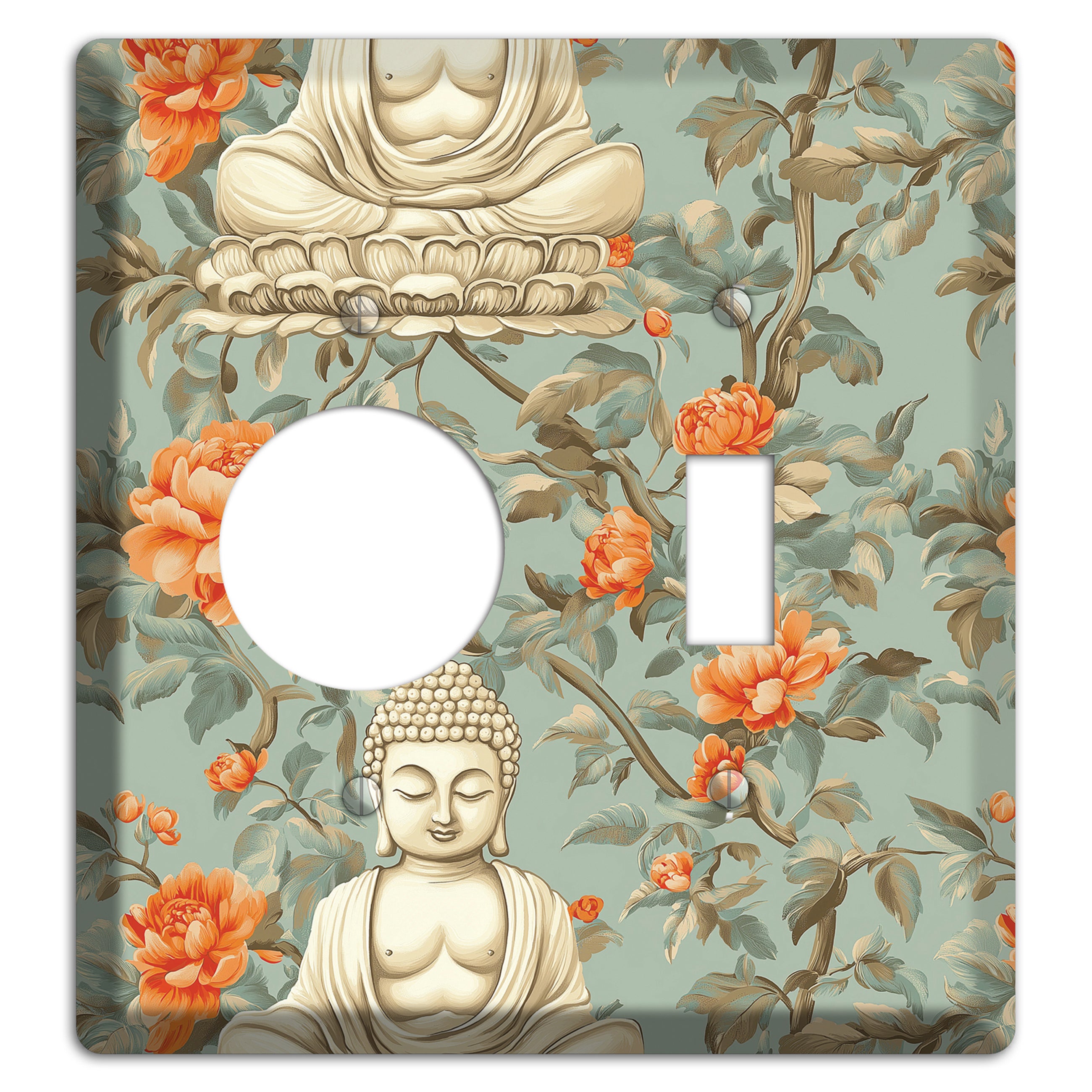 Lotus & Peony Receptacle / Toggle Wallplate