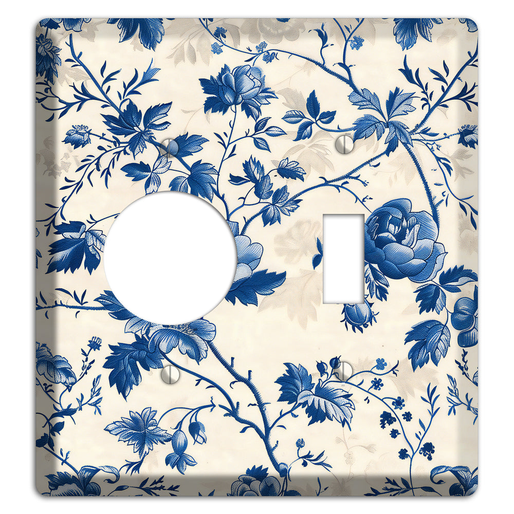 Porcelain Garden Riot Receptacle / Toggle Wallplate